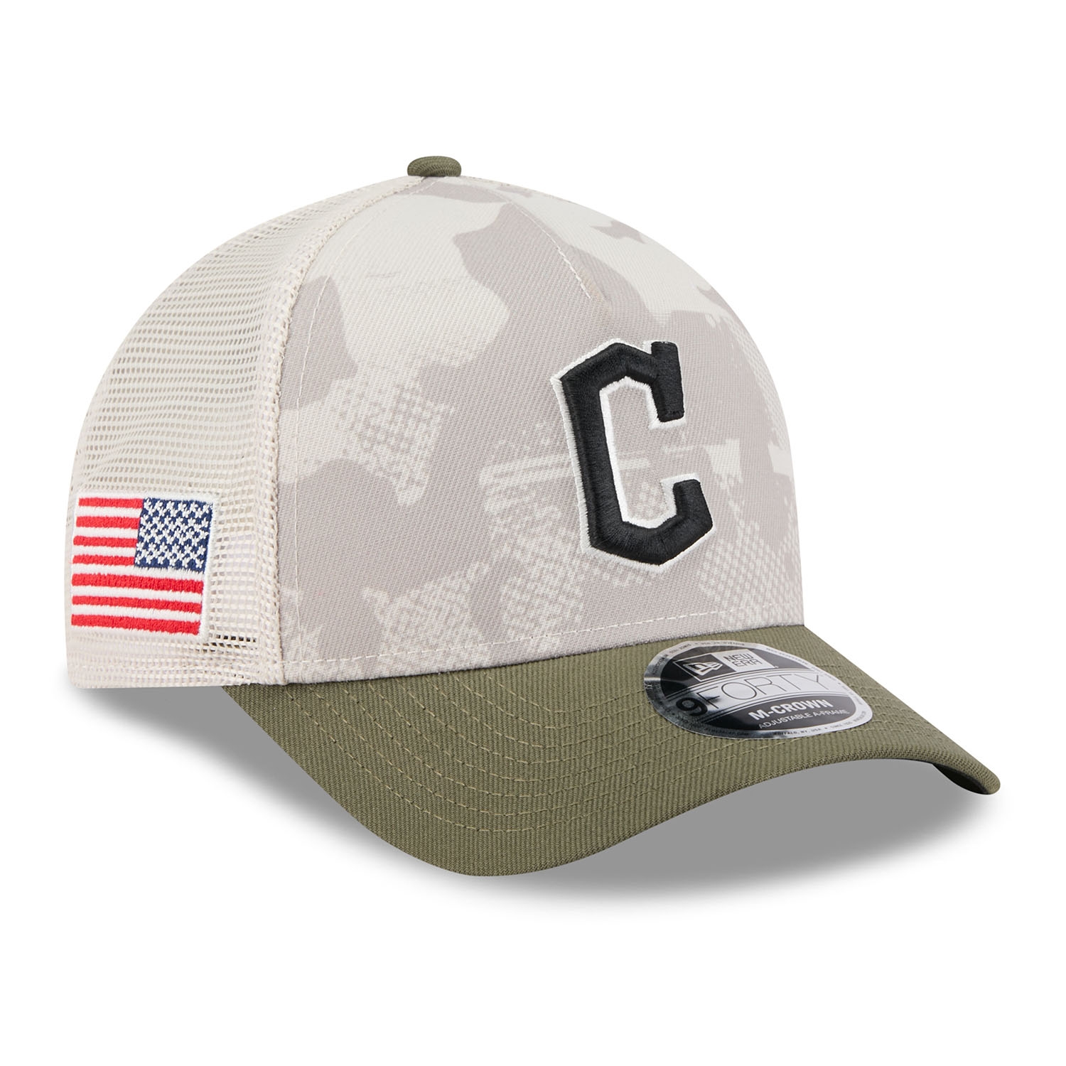 Cleveland Guardians 2025 MLB Armed Forces 9FORTY M-Crown A-Frame Snapback Cap