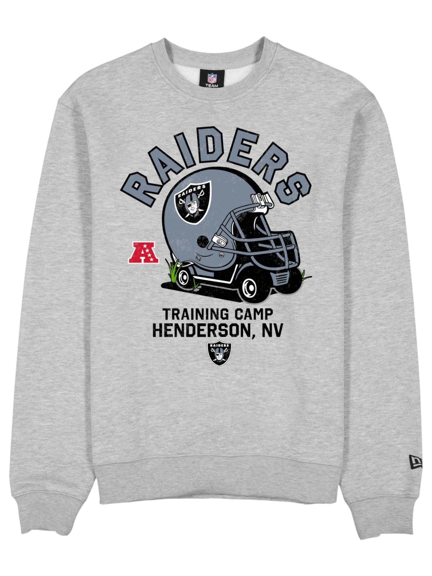 Las Vegas Raiders NFL Training Golf Cart Crew Neck Sweater Gray