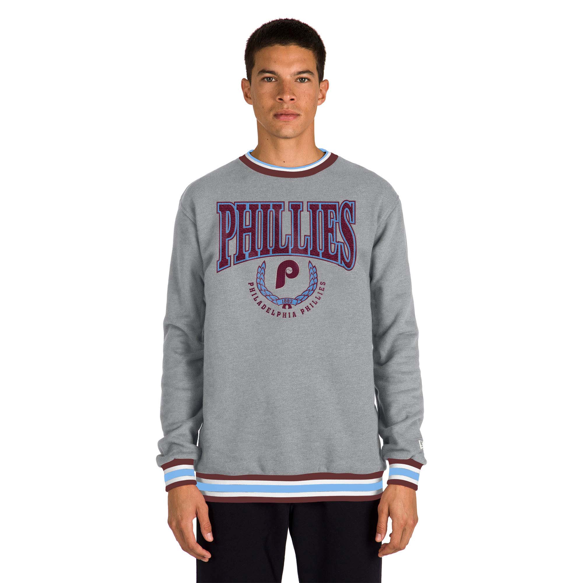 Philadelphia Phillies Throwback MLB Crew Sweatshirt Grau