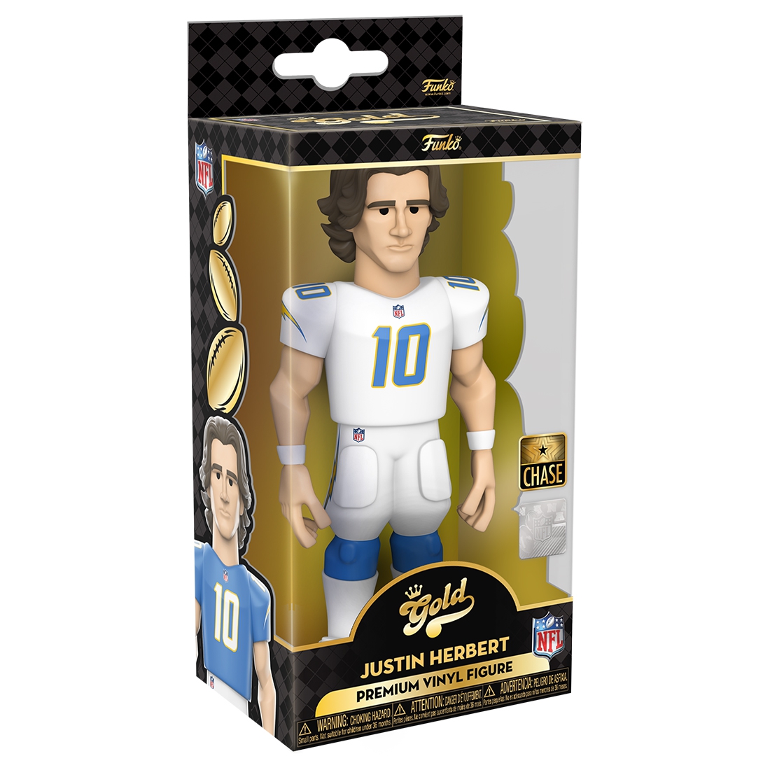 Funko Vinyl Gold 5" Justin Herbert Los Angeles Chargers CHASE Edition NFL Figur