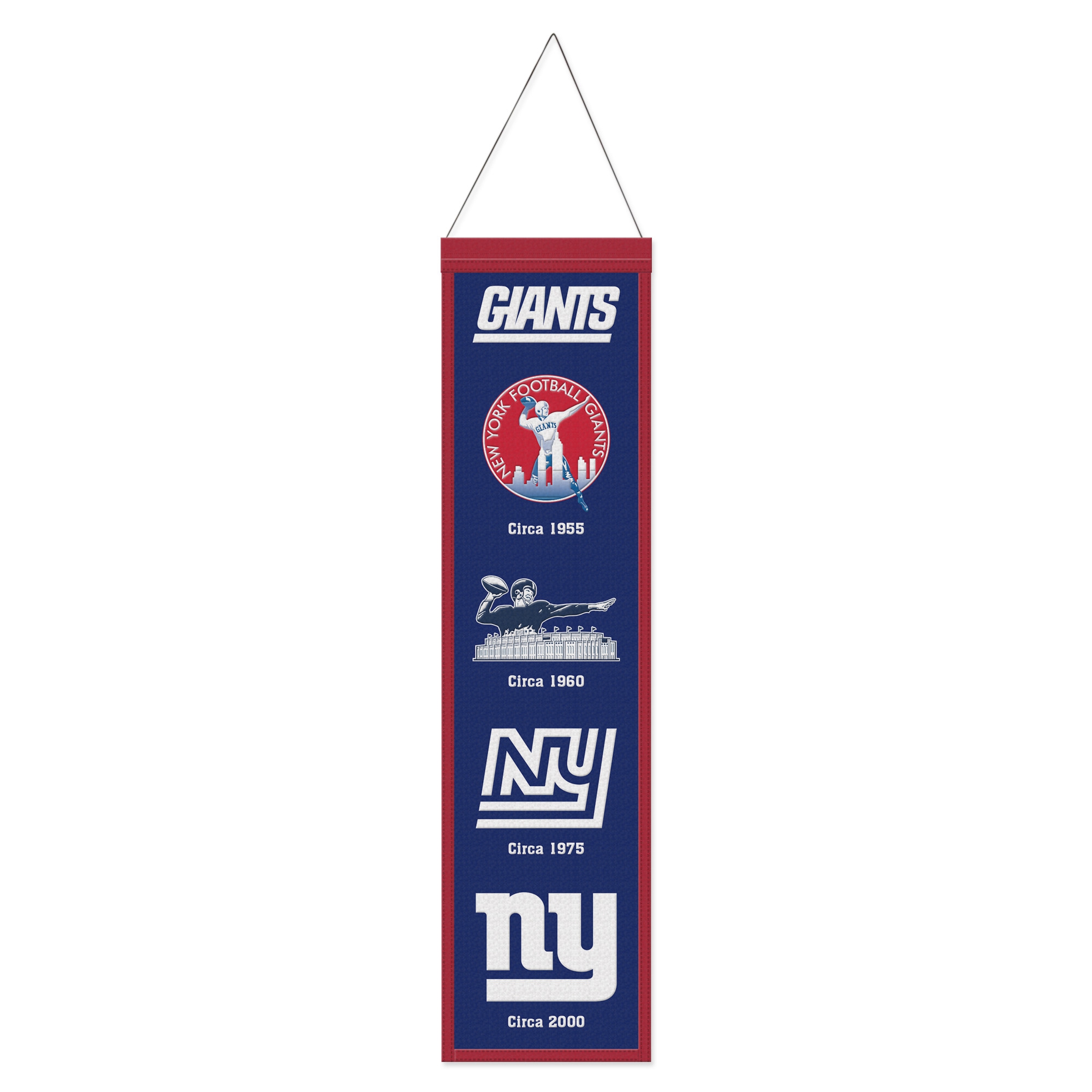 New York Giants Logo Evolution NFL Wool Banner