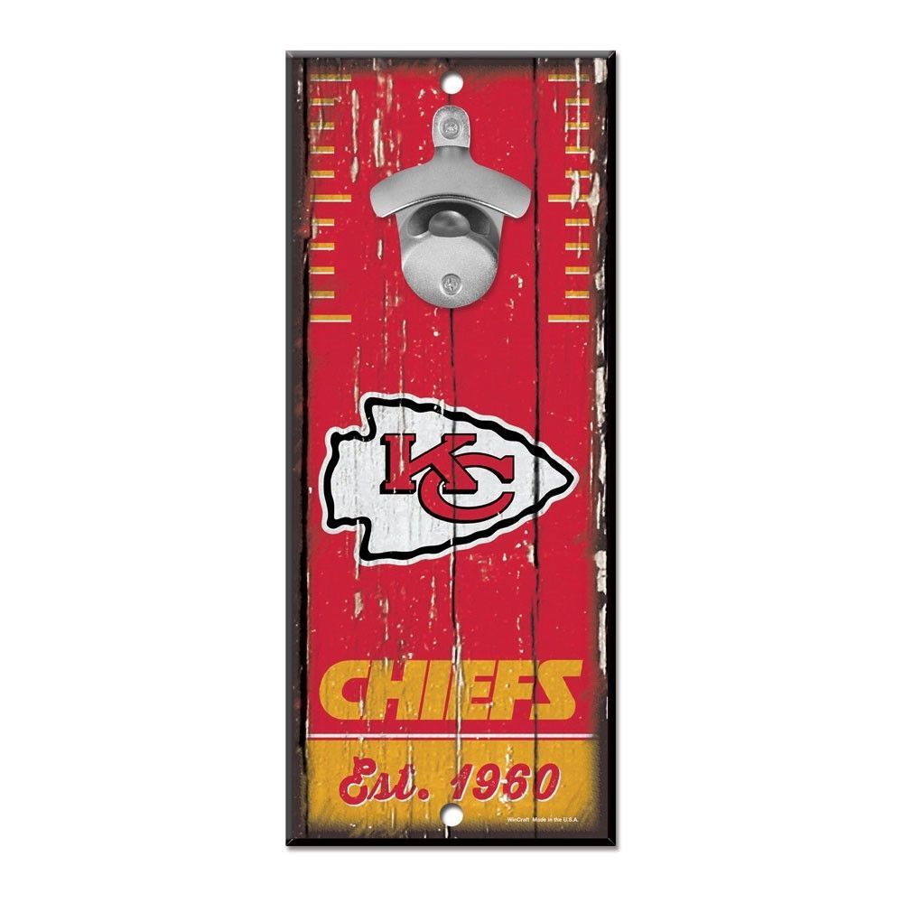 Kansas City Chiefs NFL Schild mit Flaschenöffner