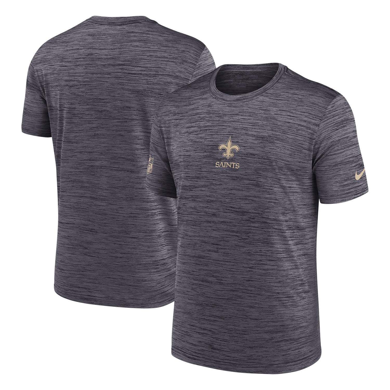 New Orleans Saints 2025 NFL Sideline Nike Velocity Performance T-Shirt Grau