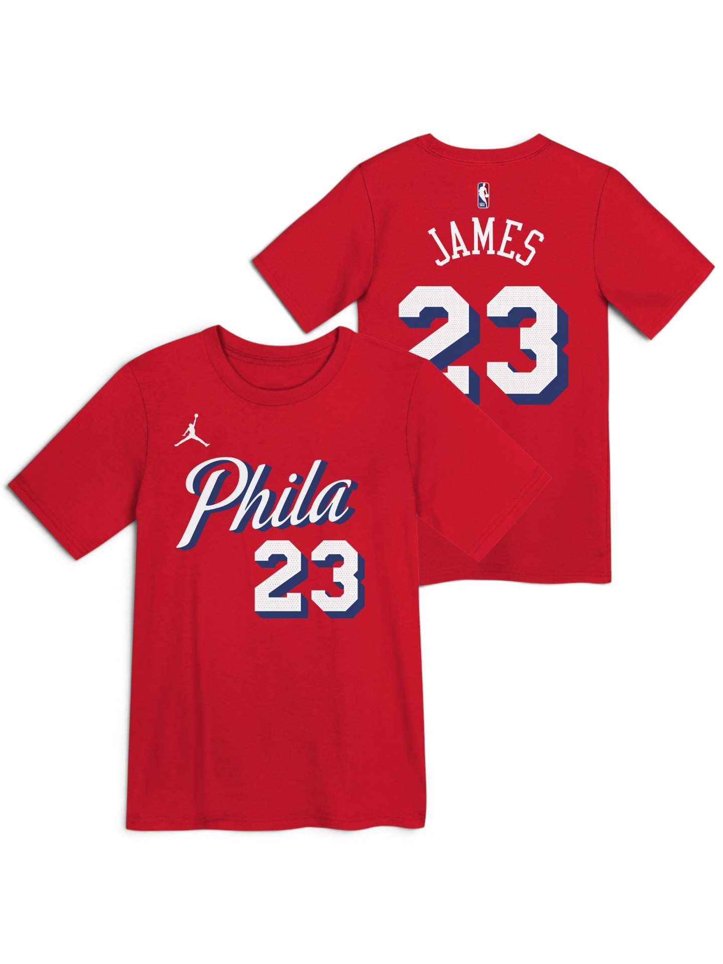 LeBron James #23 Philadelphia 76ers Statement NBA T-Shirt Red