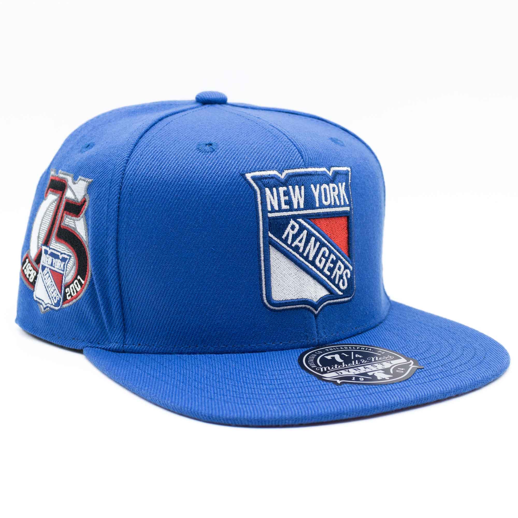 New York Rangers Vintage Mitchell & Ness Fitted NHL Cap Blau