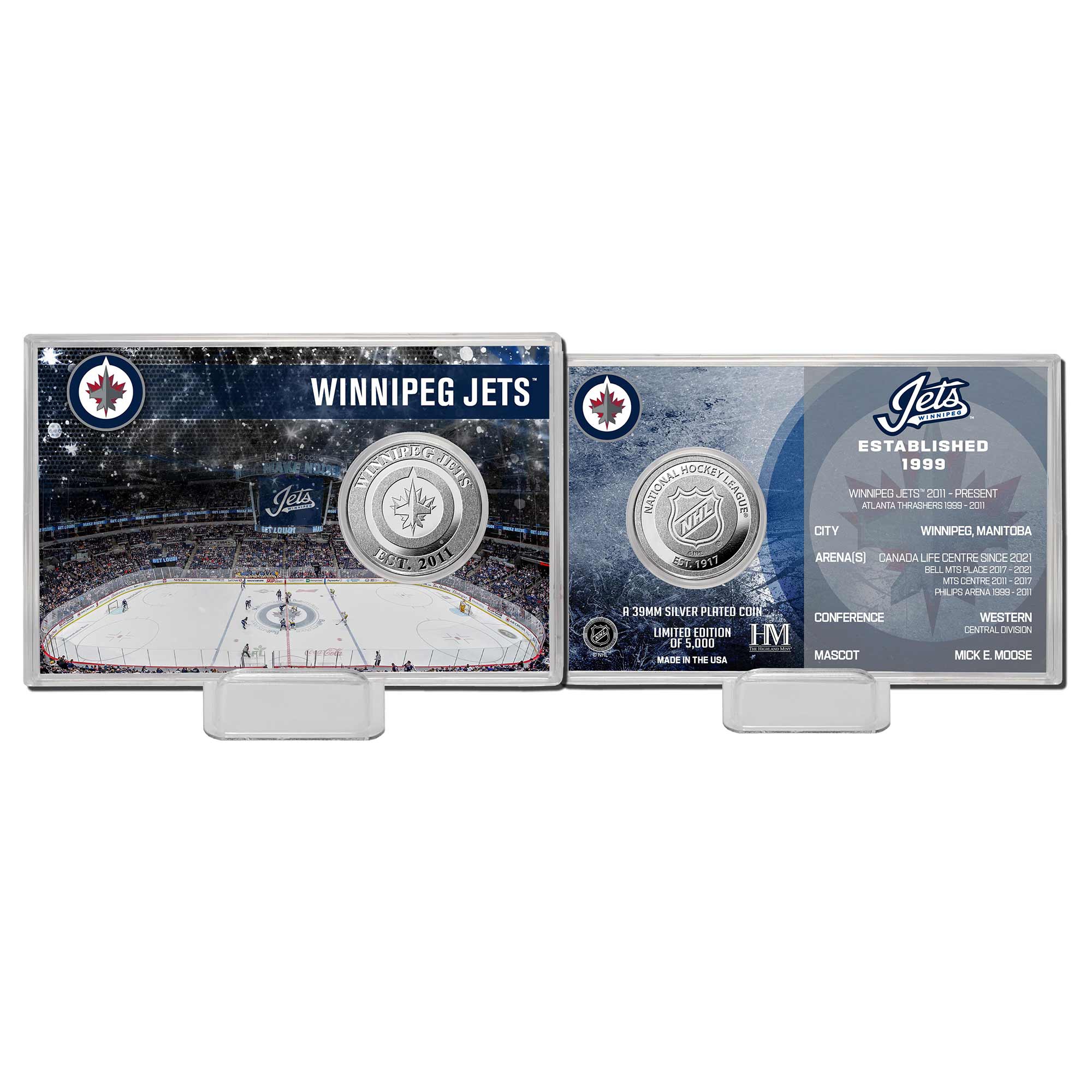 Winnipeg Jets Team History NHL Silver Coin Card