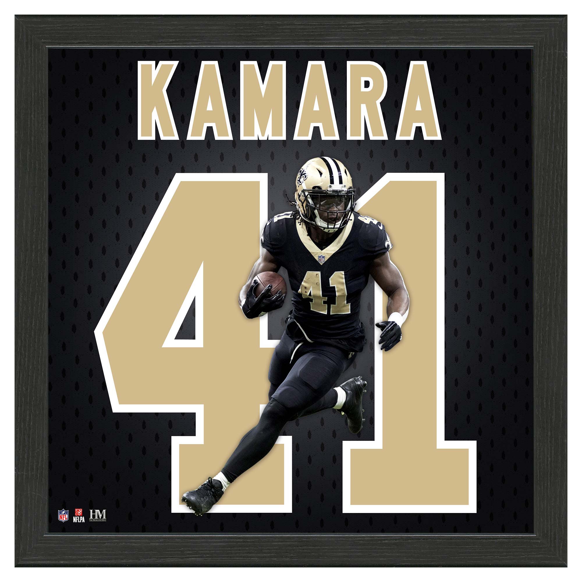 Alvin Kamara #41 New Orleans Saints Impact Jersey Gerahmtes NFL Bild