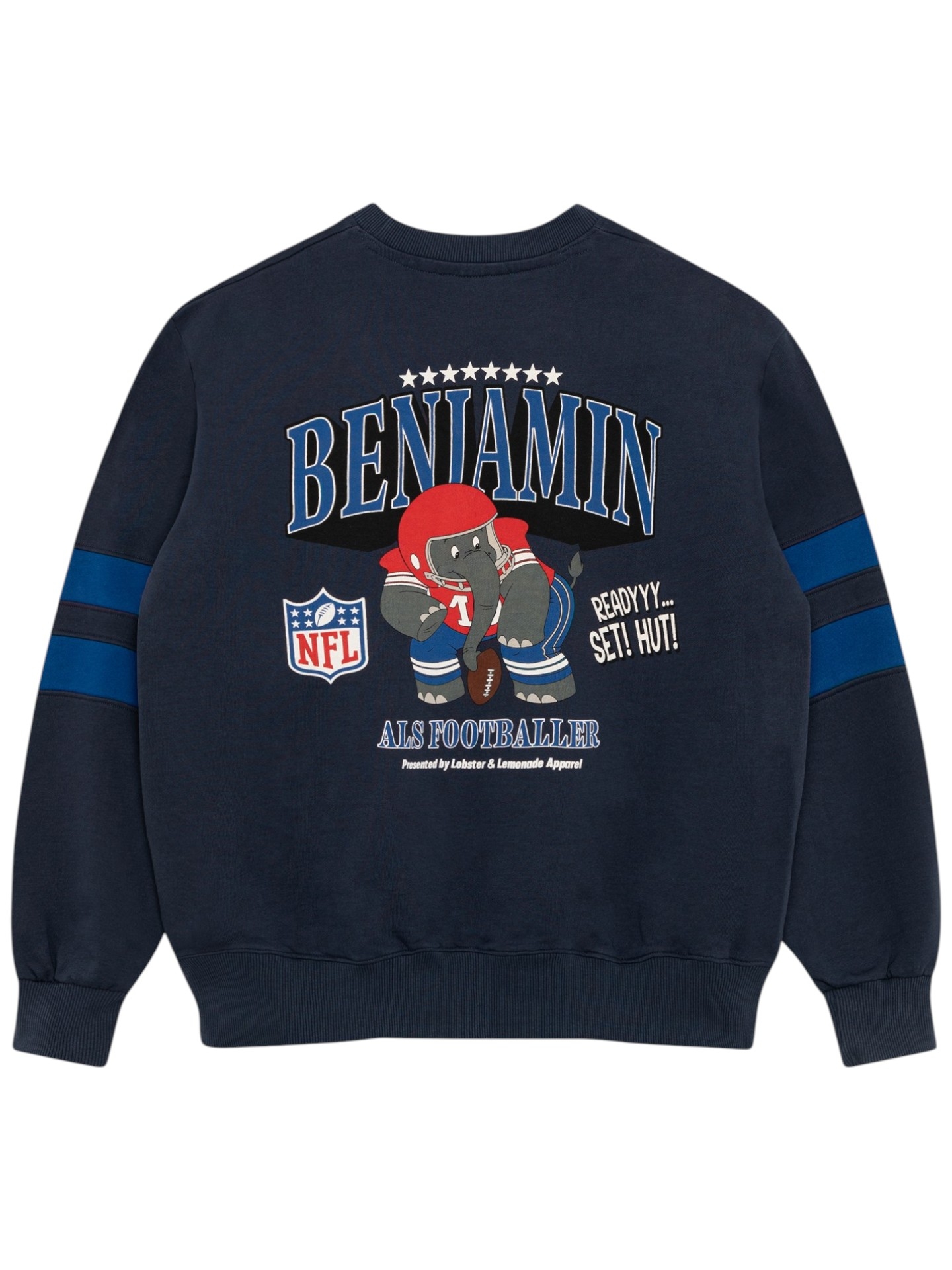 Benjamin als Footballer L&L '96 Crew Box NFL Sweater Navy