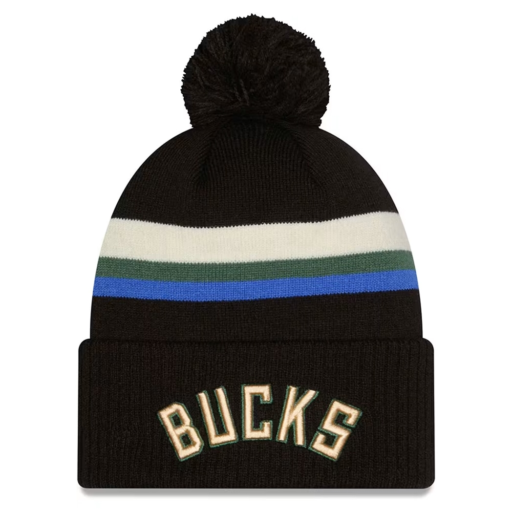 Milwaukee Bucks 2025-26 NBA Statement Edition Wintermütze Schwarz