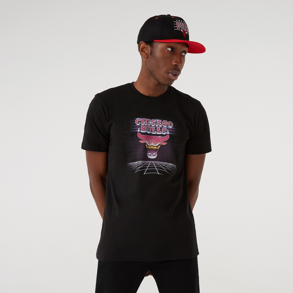 Chicago Bulls Futuristic New Era NBA T-Shirt Schwarz