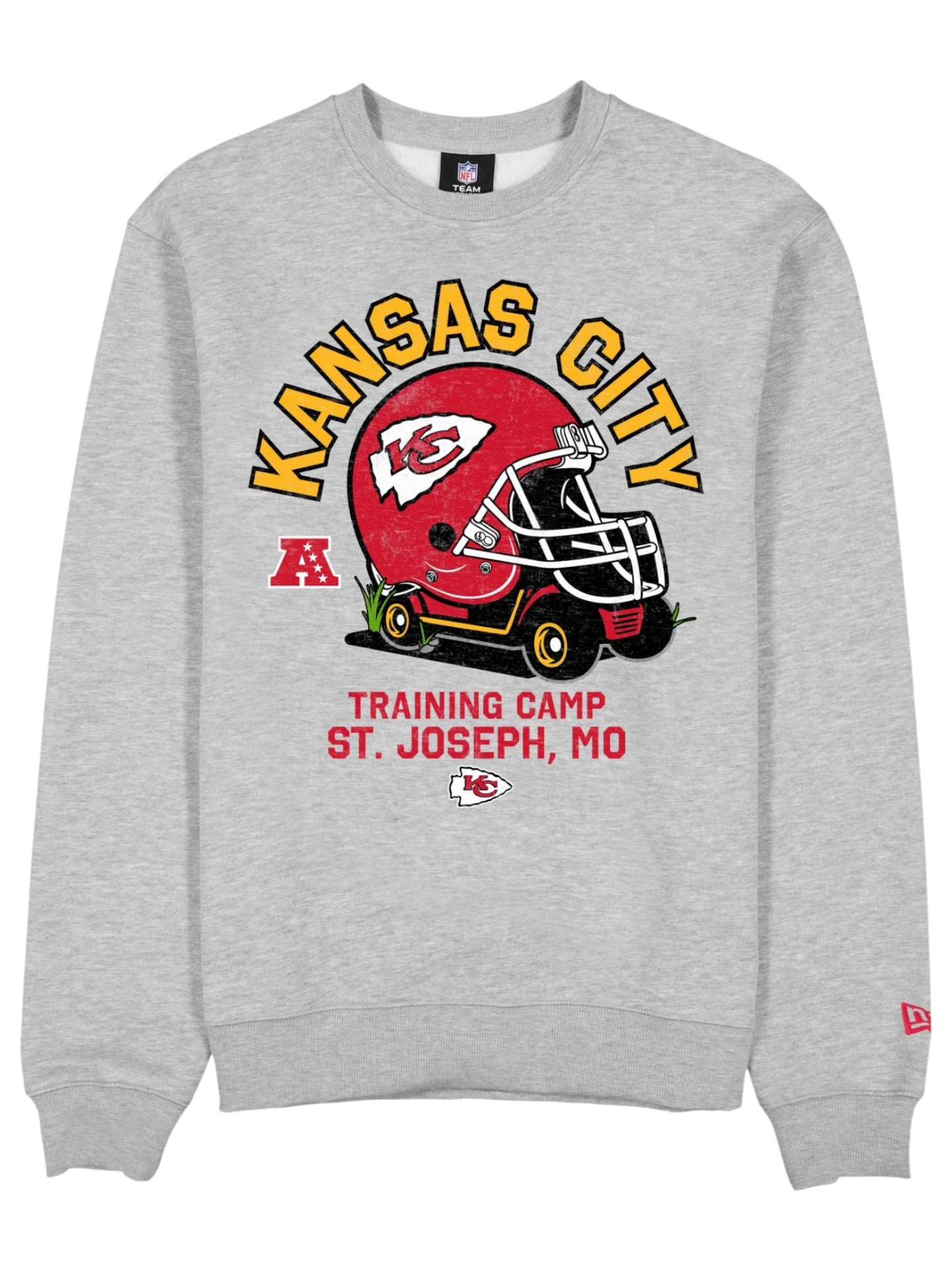 Kansas City Chiefs NFL Training Golf Cart Crew Neck Sweater Gray