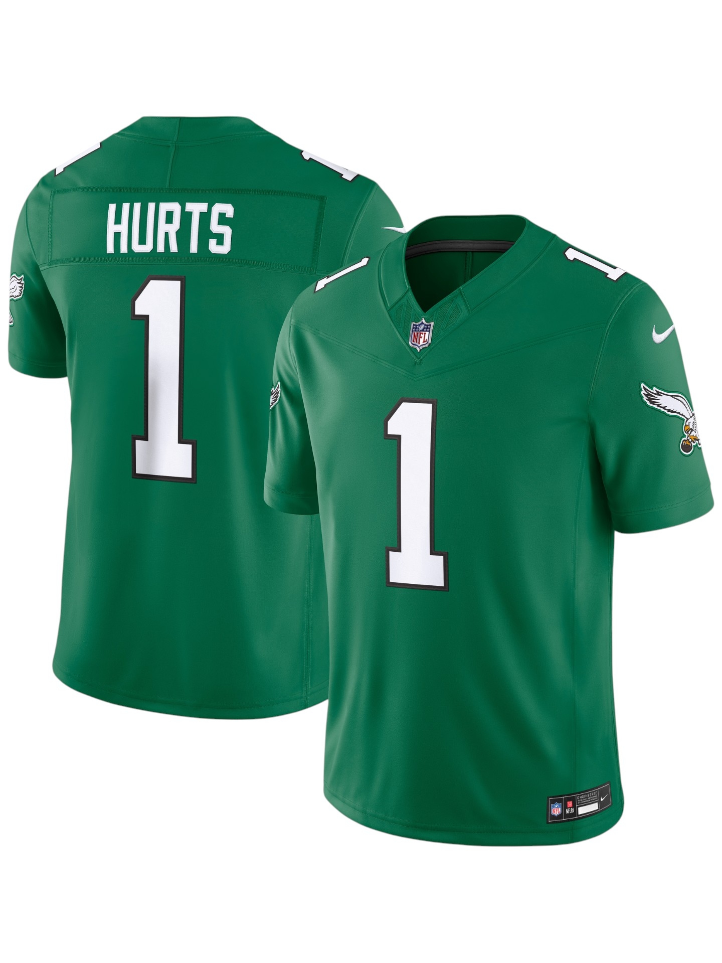 Jalen Hurts #1 Philadelphia Eagles Throwback Stitched Limited NFL Trikot Grün