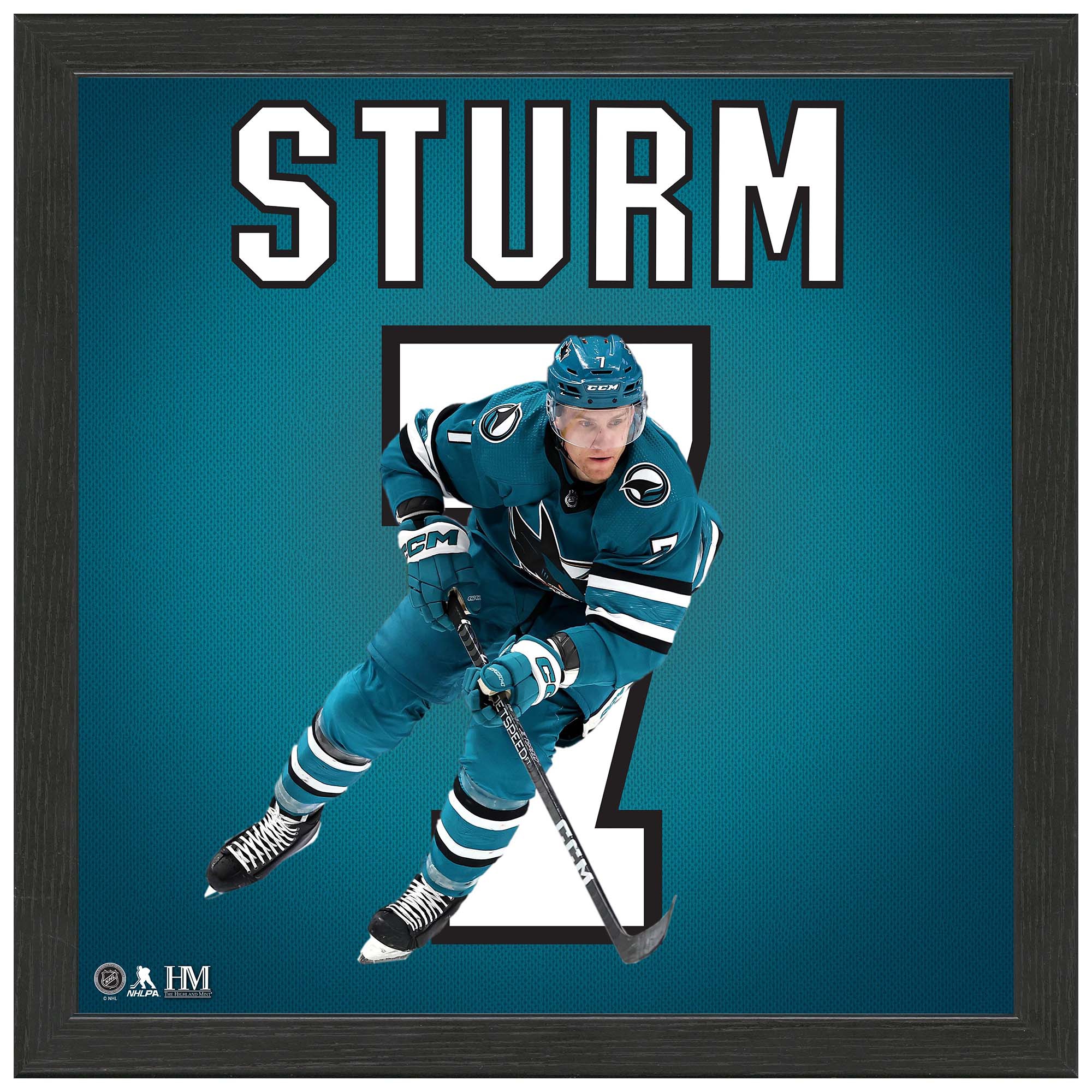 Nico Sturm #7 San Jose Sharks Impact Jersey Gerahmtes NHL Bild