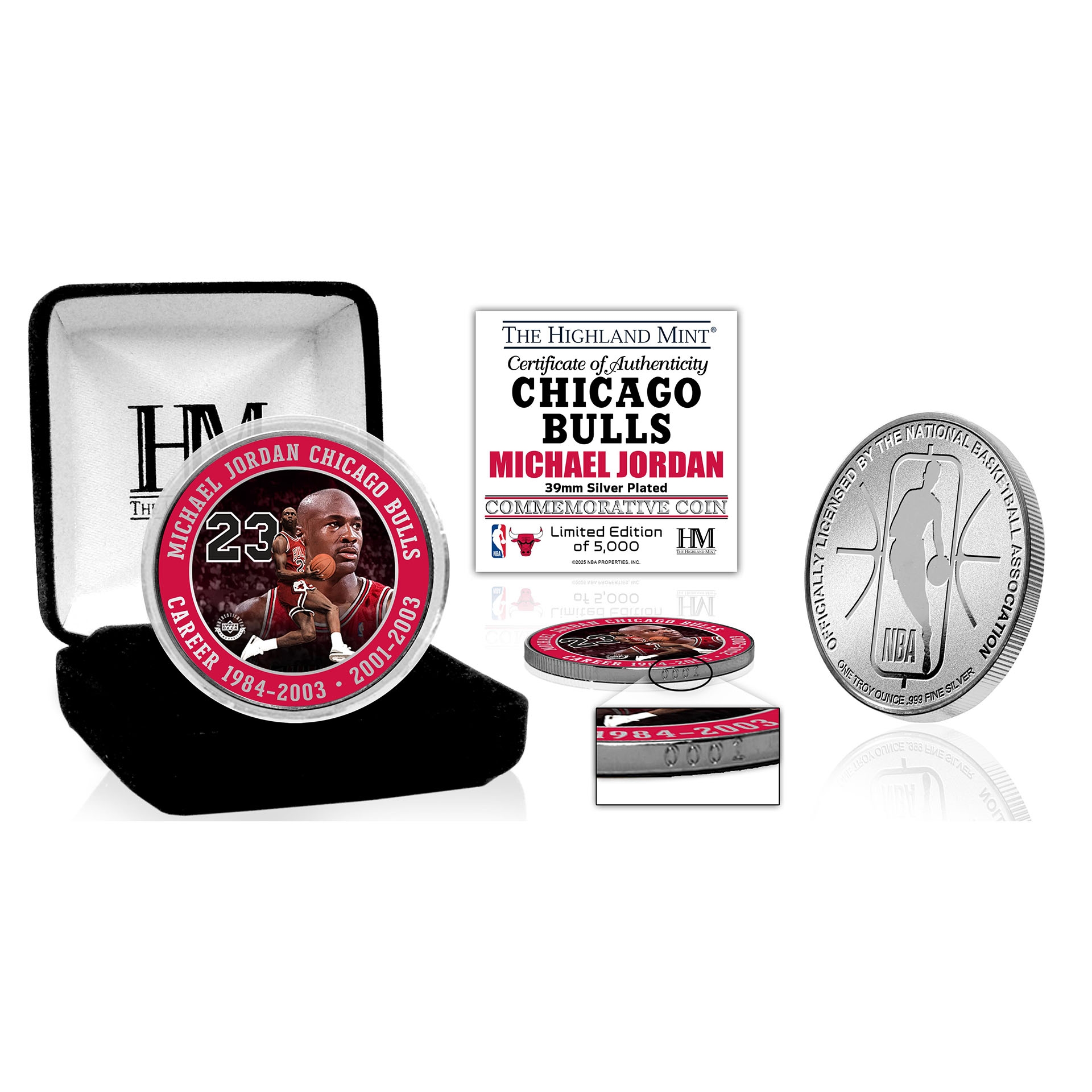 Michael Jordan Career NBA Silver Commemorative Coin