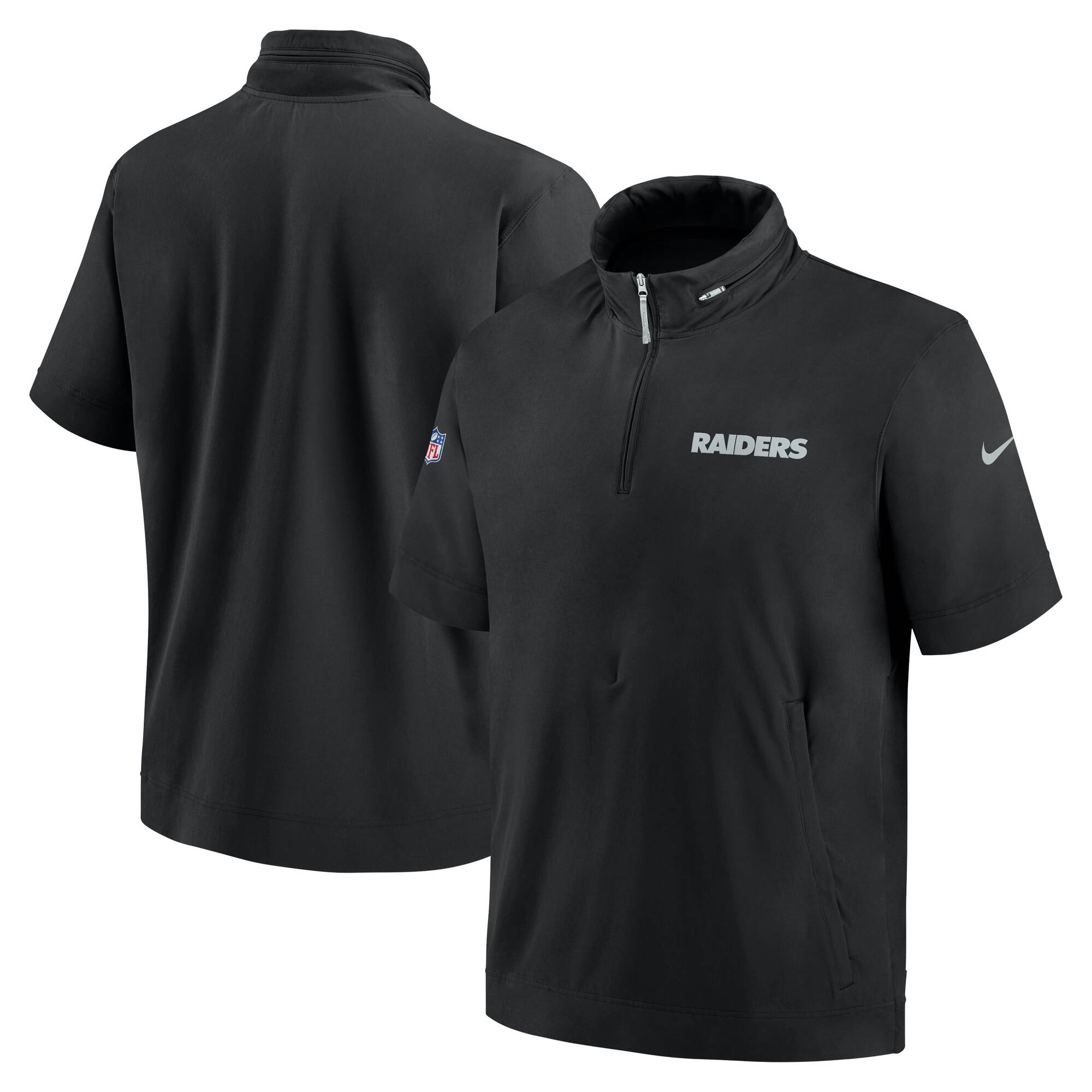 Las Vegas Raiders 2024 NFL Sideline Nike Lightweight Coach Jacke Schwarz