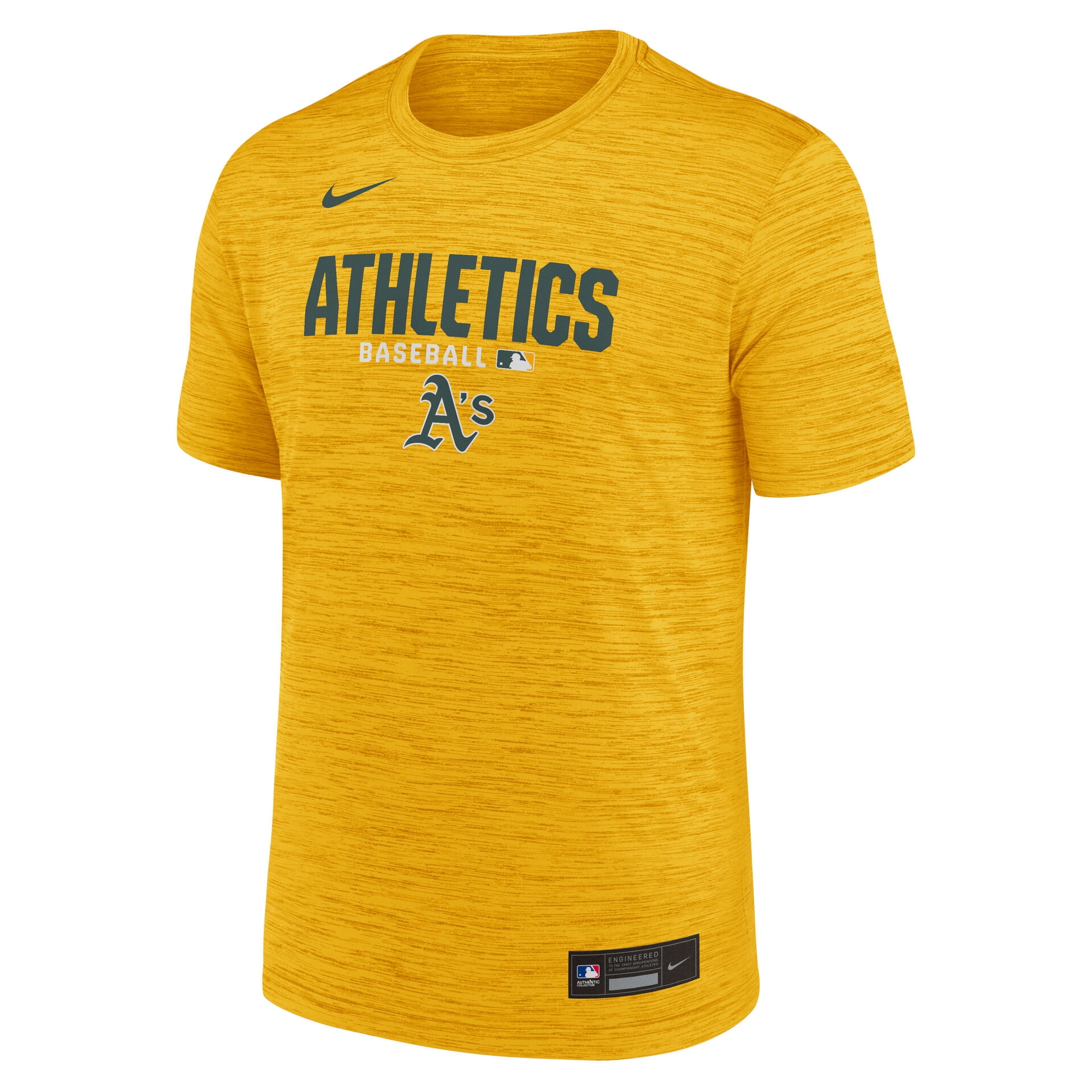 Athletics 2026 MLB Authentic Velocity T-Shirt Gelb