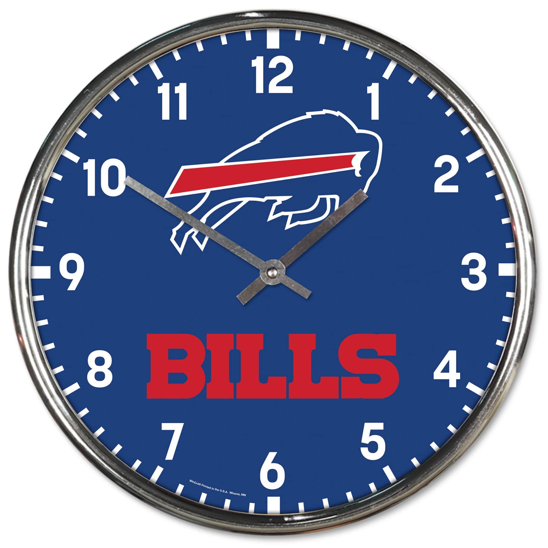 Buffalo Bills Chrome NFL Team Design Wanduhr