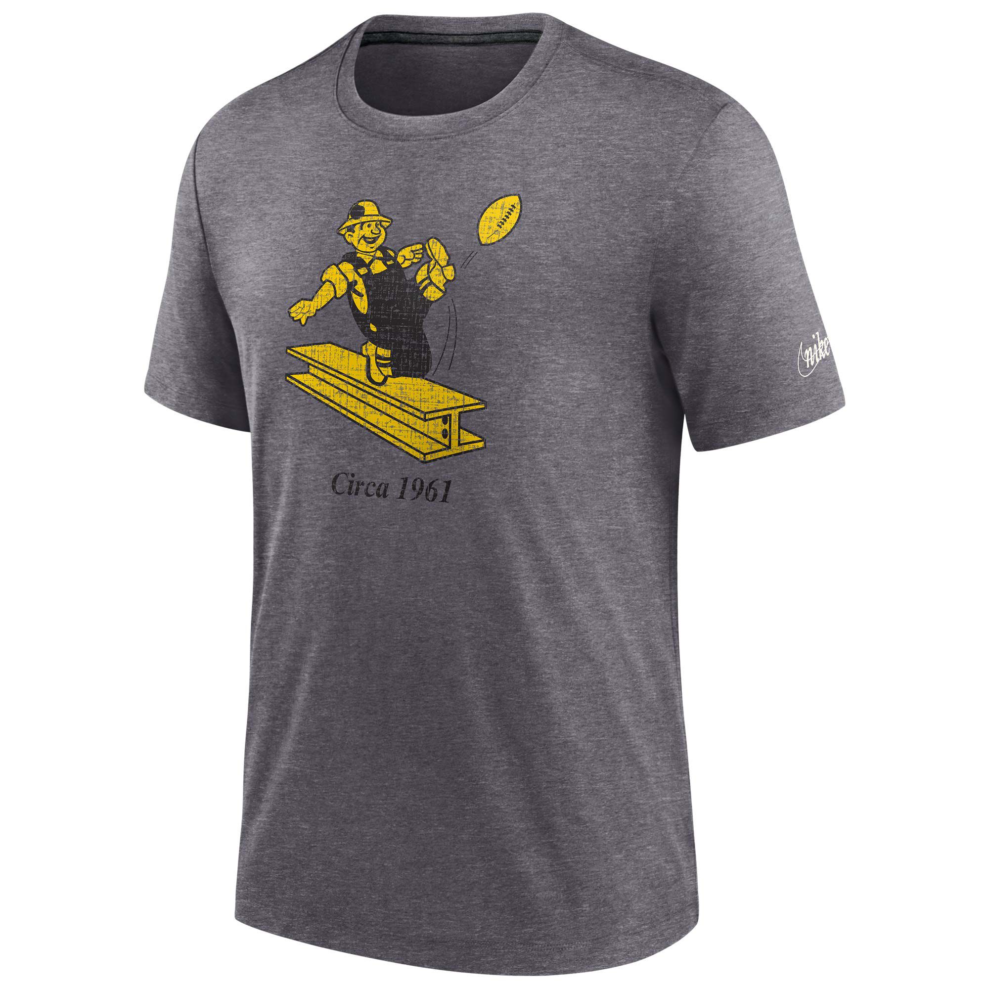Pittsburgh Steelers Distressed Historic Nike Tri-Blend NFL T-Shirt Grau