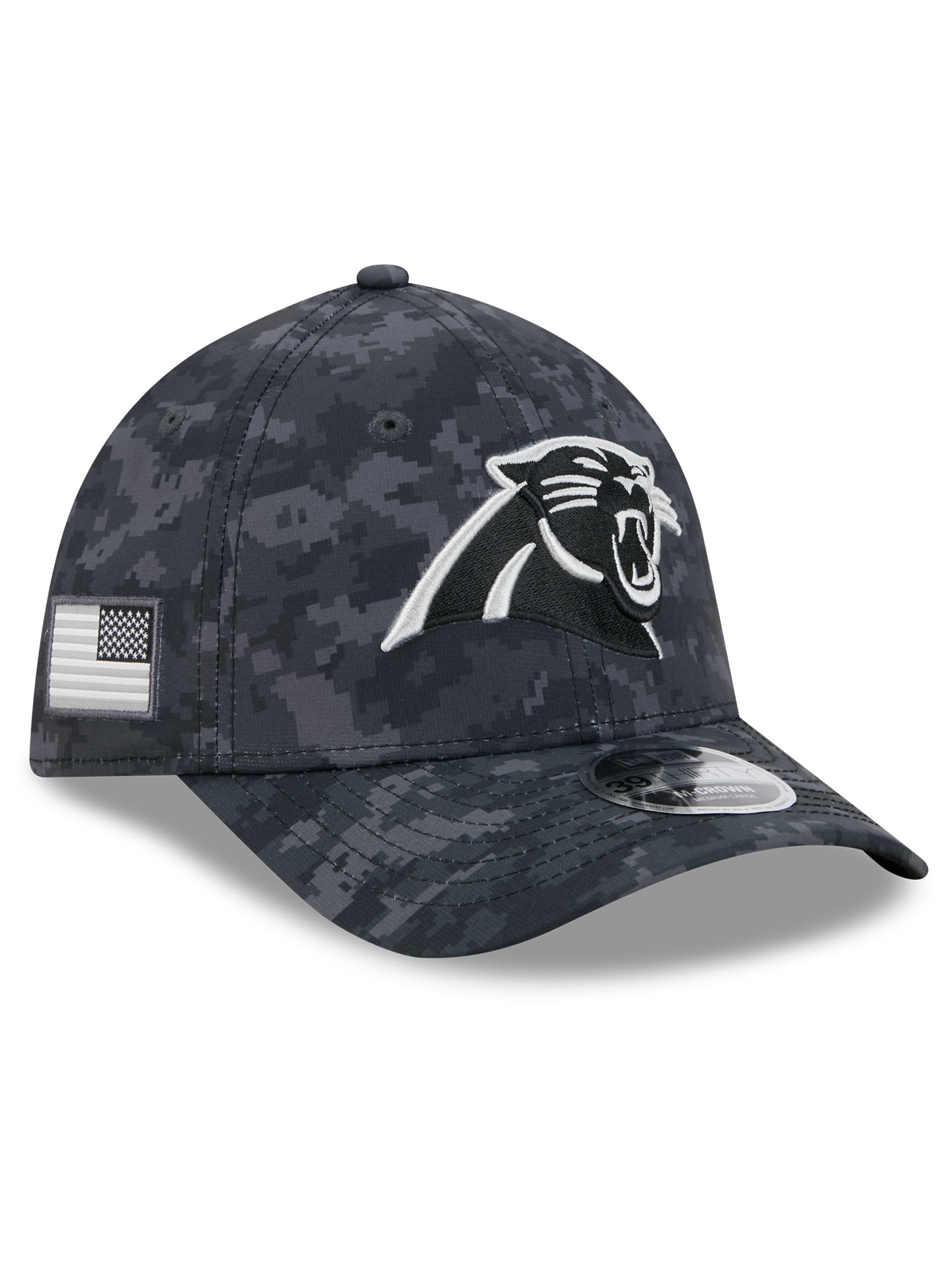 Carolina Panthers 2026 NFL Salute to Service 39THIRTY M-Crown Flex Cap Black