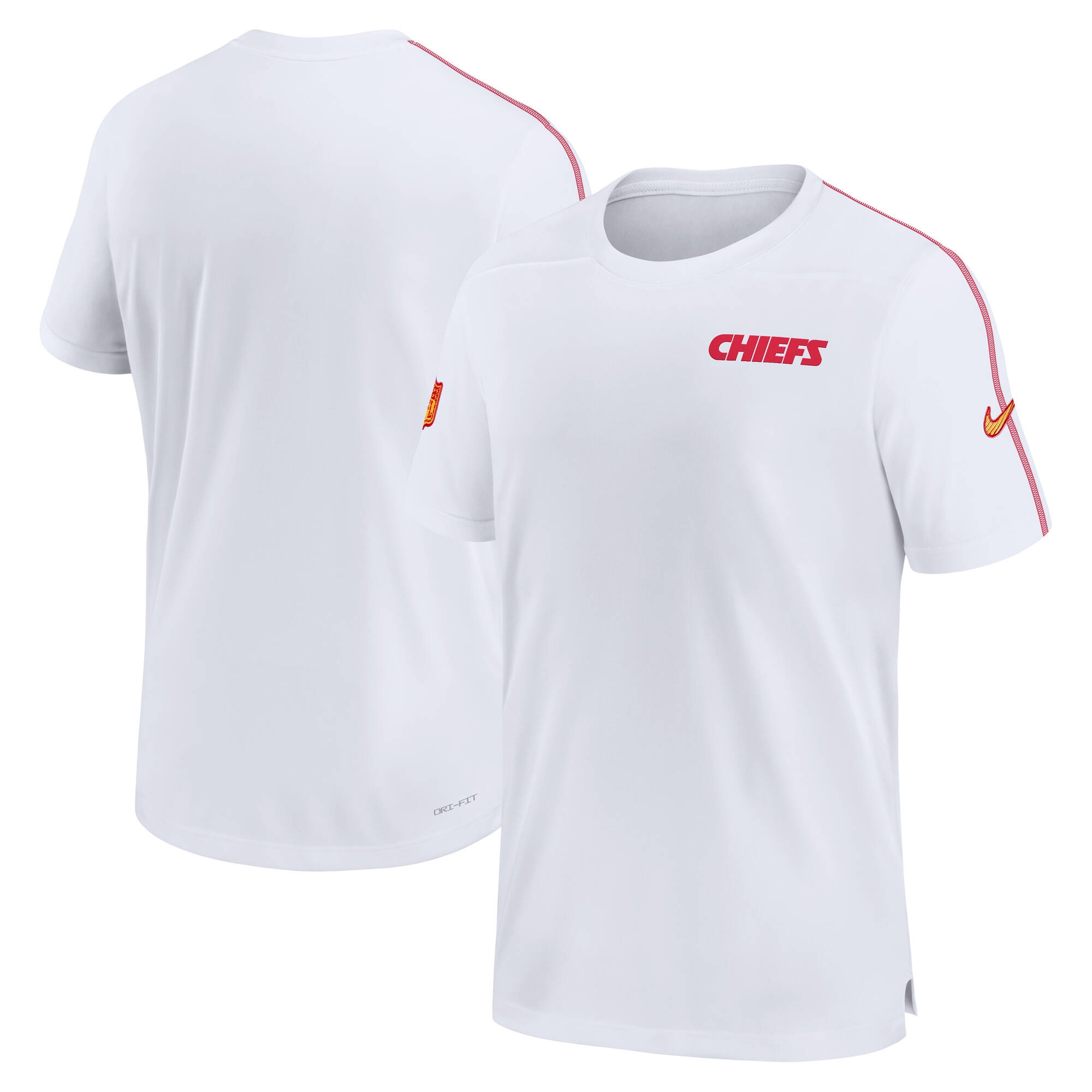 Kansas City Chiefs 2024 NFL Sideline Nike Dri-FIT Coach UV Top Weiß