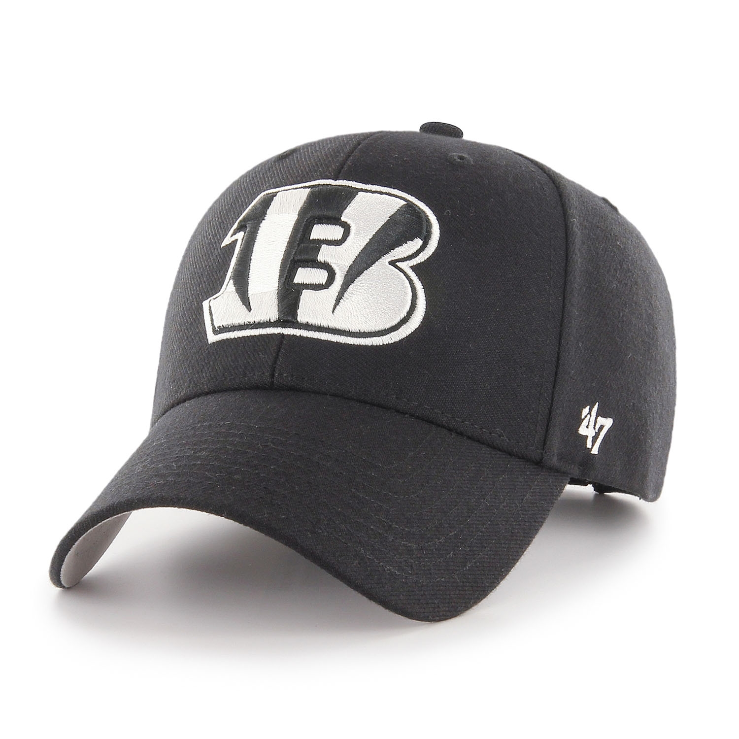 Cincinnati Bengals Black & White '47 MVP Adjustable NFL Cap Black