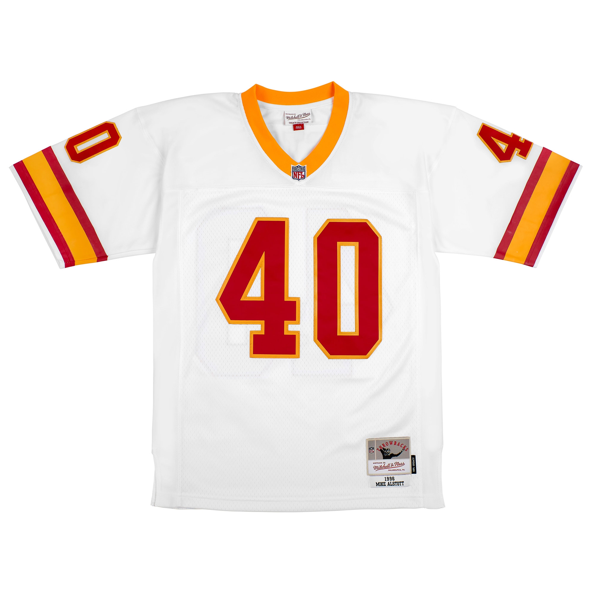 Mike Alstott #40 Tampa Bay Buccaneers Mitchell & Ness Throwback NFL Trikot Weiß