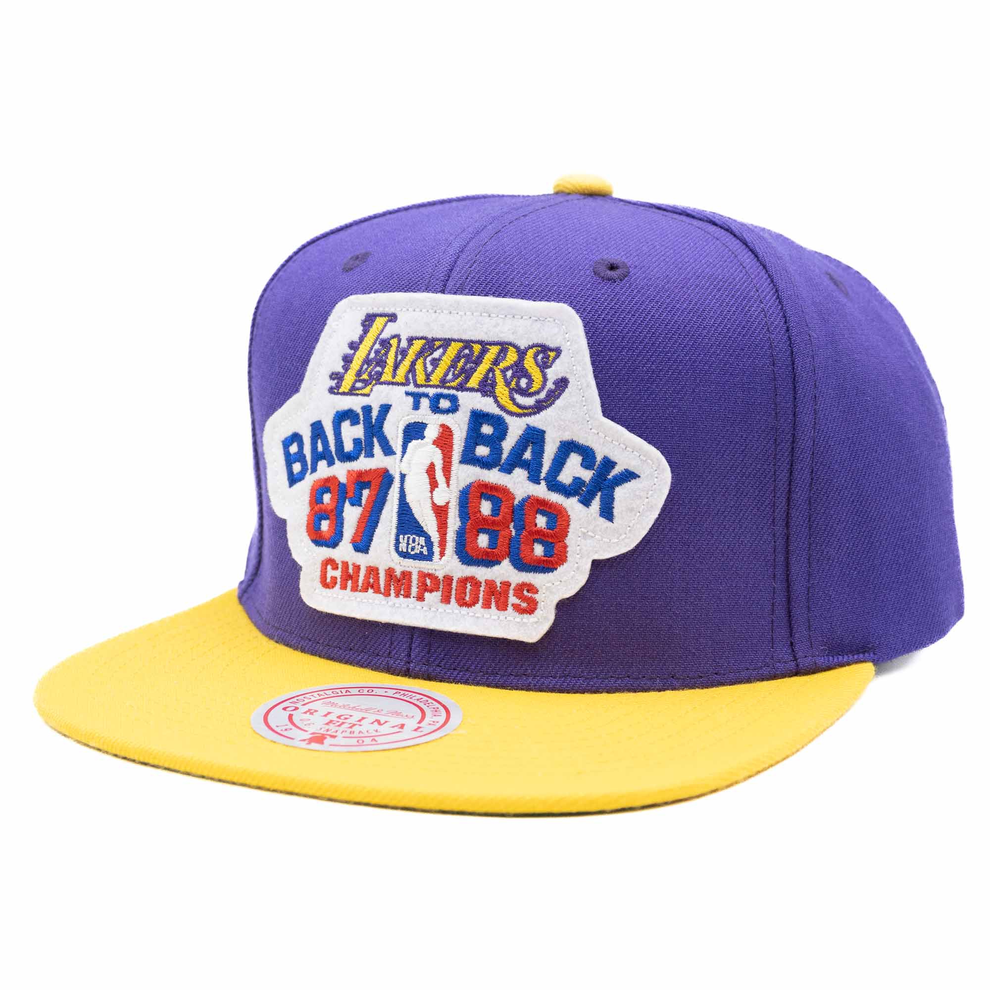 Los Angeles Lakers Back To Back Champions Mitchell & Ness Snapback NBA Cap