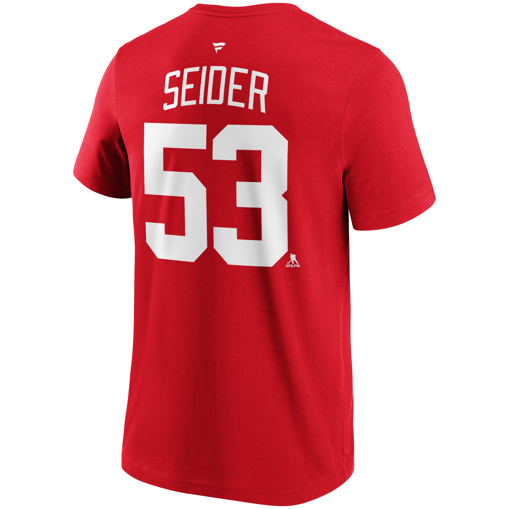 Moritz Seider #53 Detroit Red Wings Player NHL T-Shirt Rot