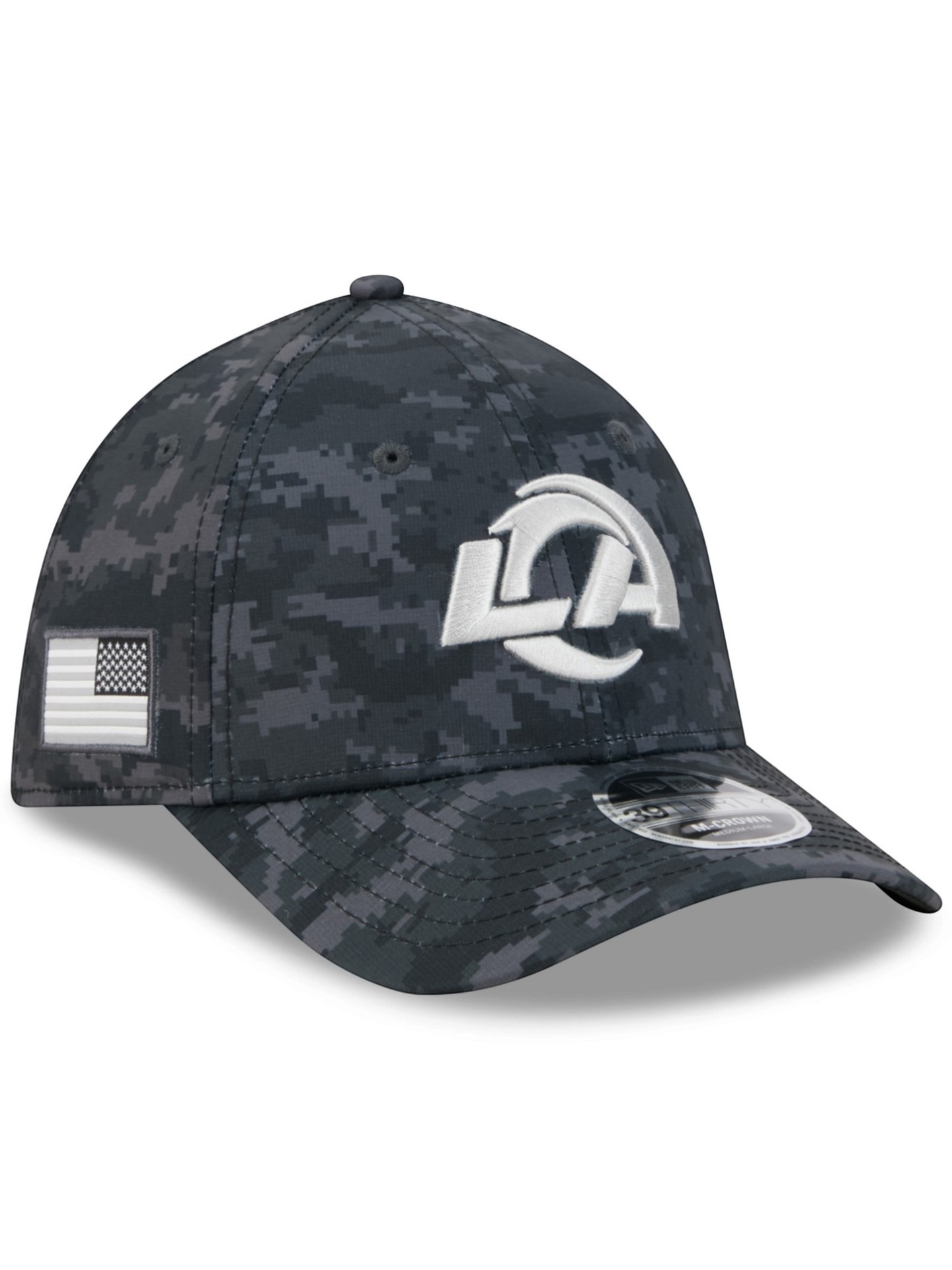 Los Angeles Rams 2026 NFL Salute to Service 39THIRTY M-Crown Flex Cap Schwarz
