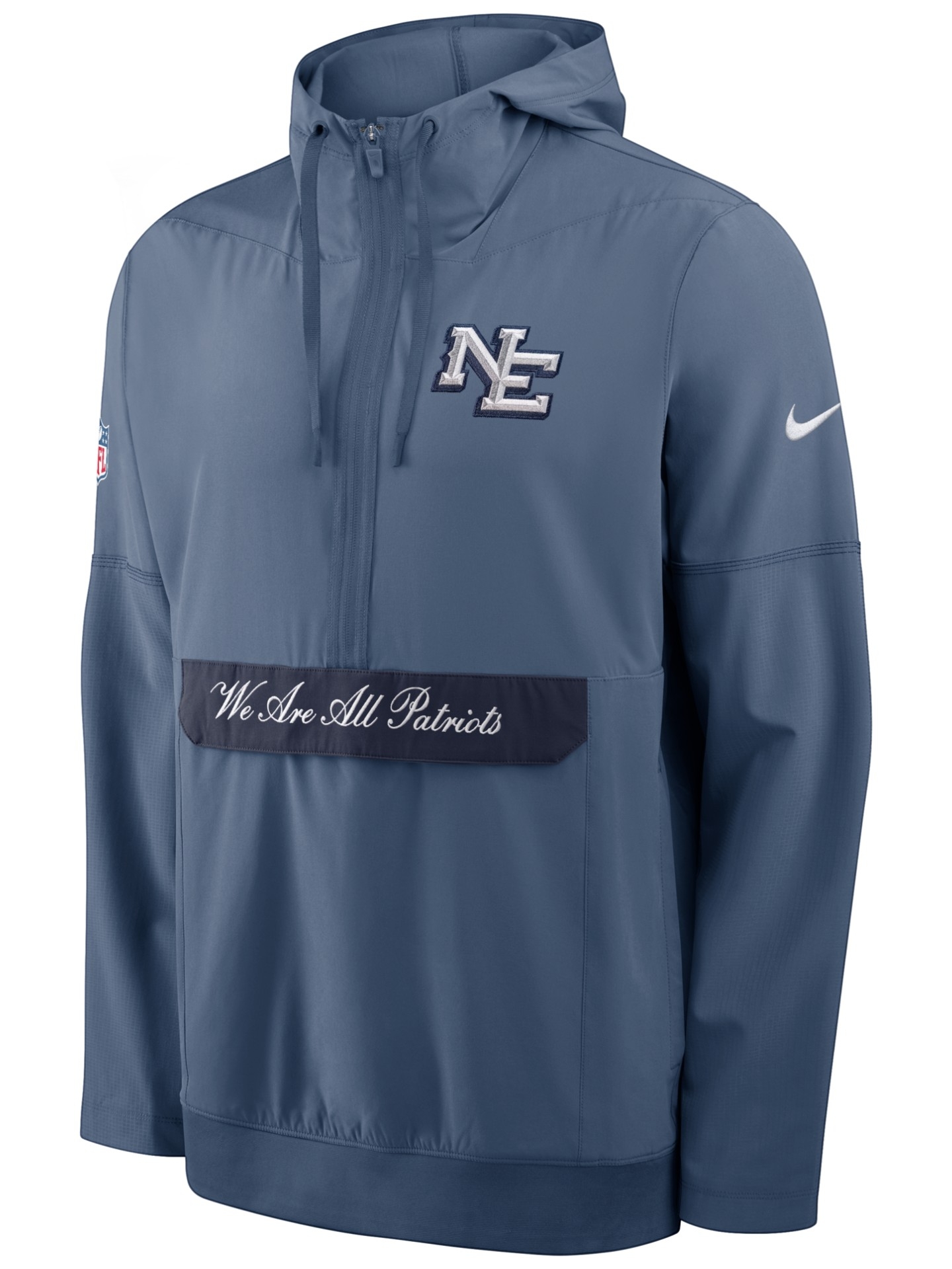 New England Patriots 2026 NFL Rivalries Sideline Half-Zip Anorak Jacke Blau
