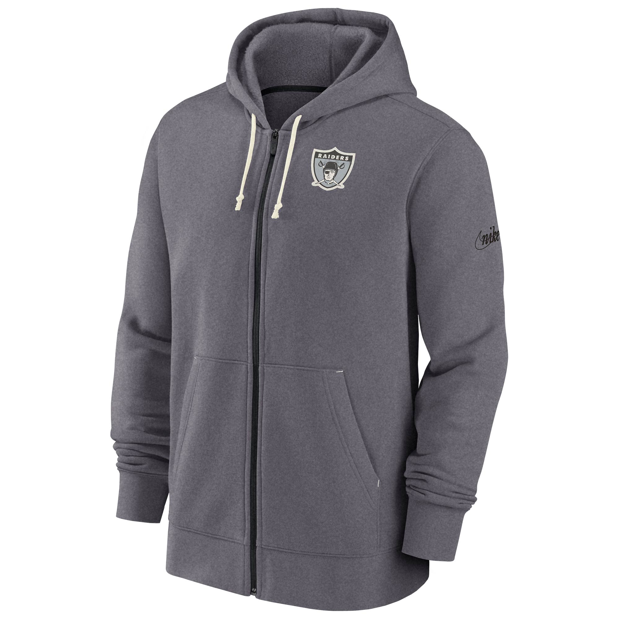 Las Vegas Raiders Historic Nike NFL Full-Zip Fleece Hoodie Grau