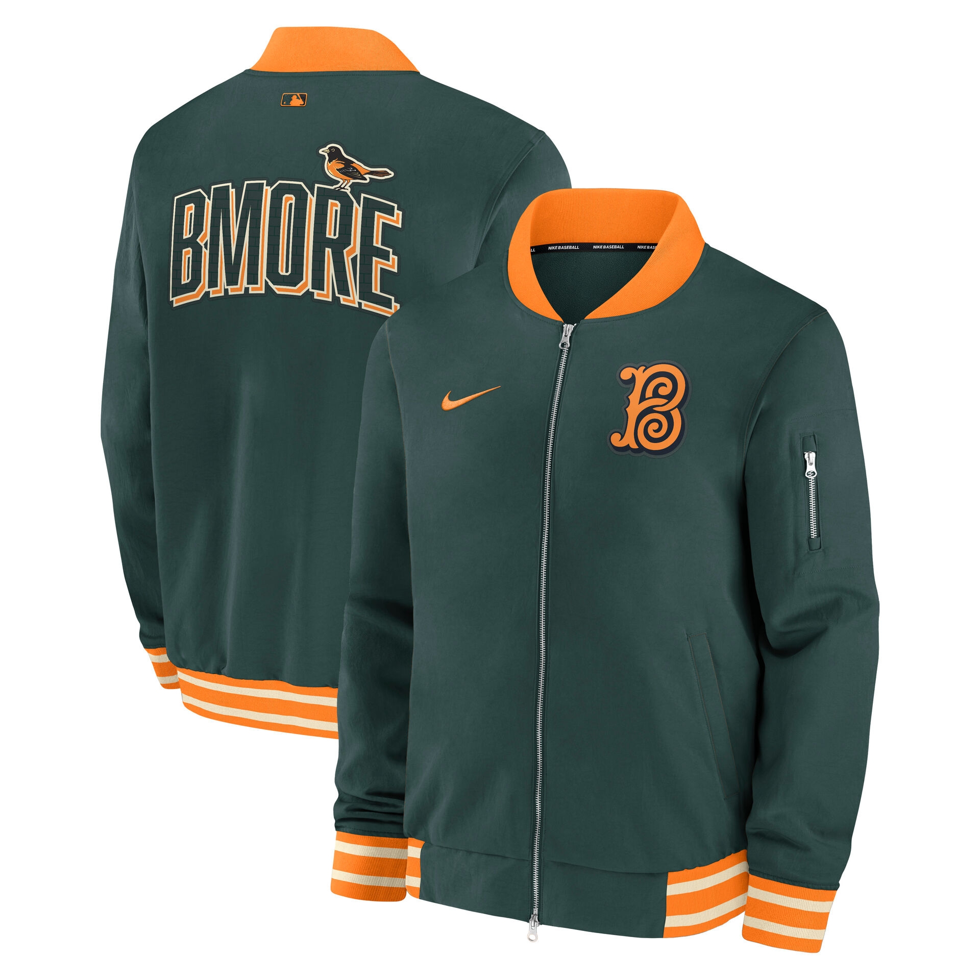 Baltimore Orioles City Connect 2026 MLB Authentic Dugout Bomber Jacke Rot