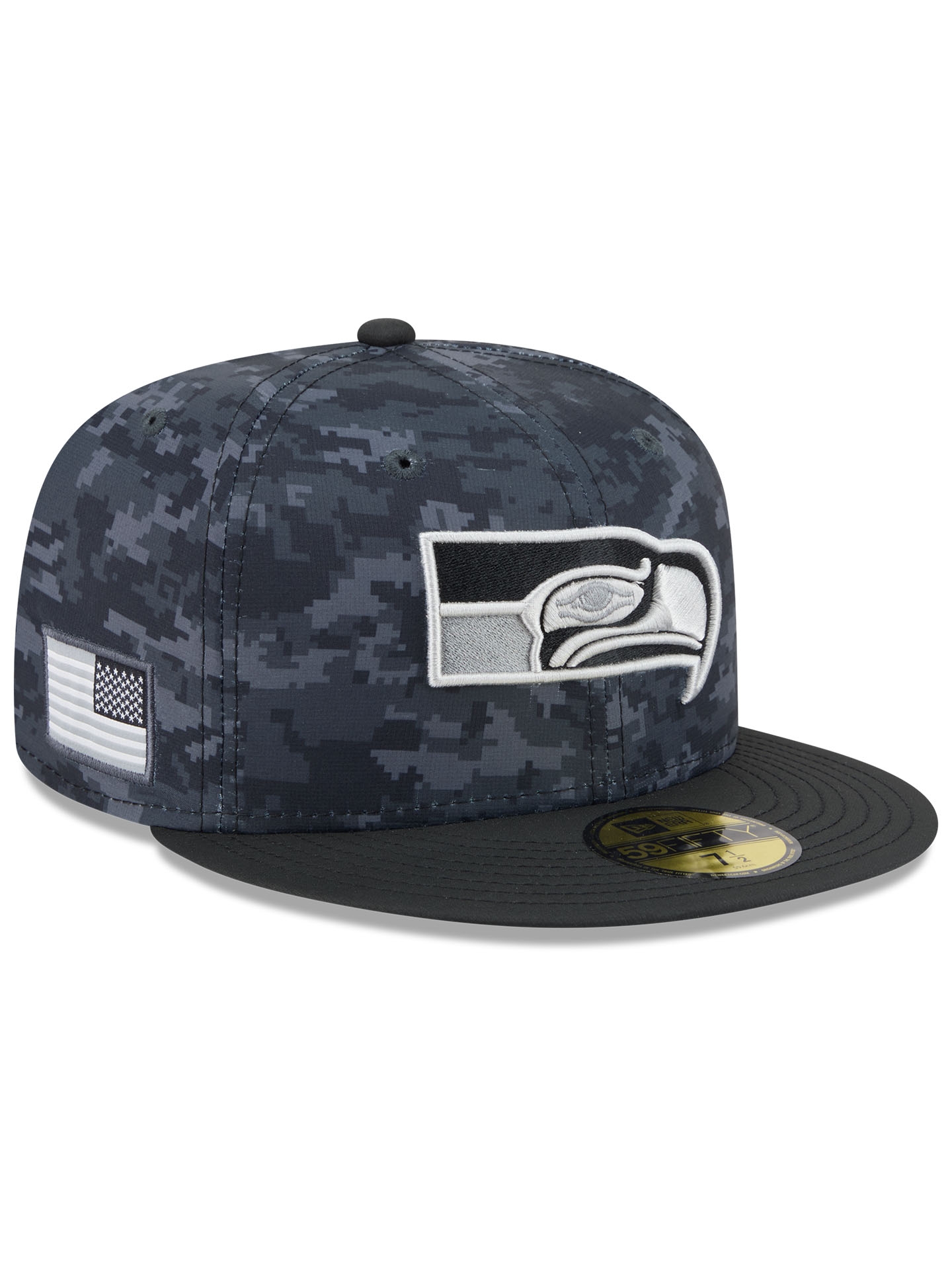 Seattle Seahawks Throwback 2026 NFL Salute to Service 59FIFTY Fitted Cap Schwarz