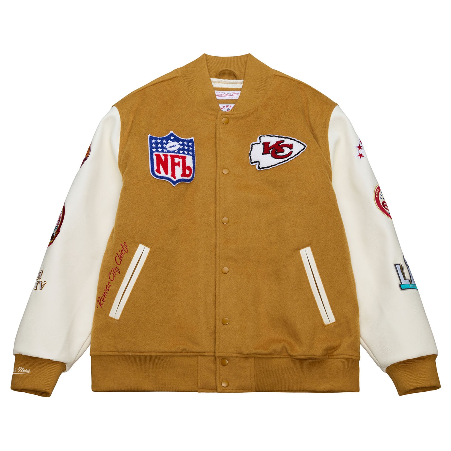 Kansas City Chiefs Dusted Varsity NFL Jacke Braun/Créme