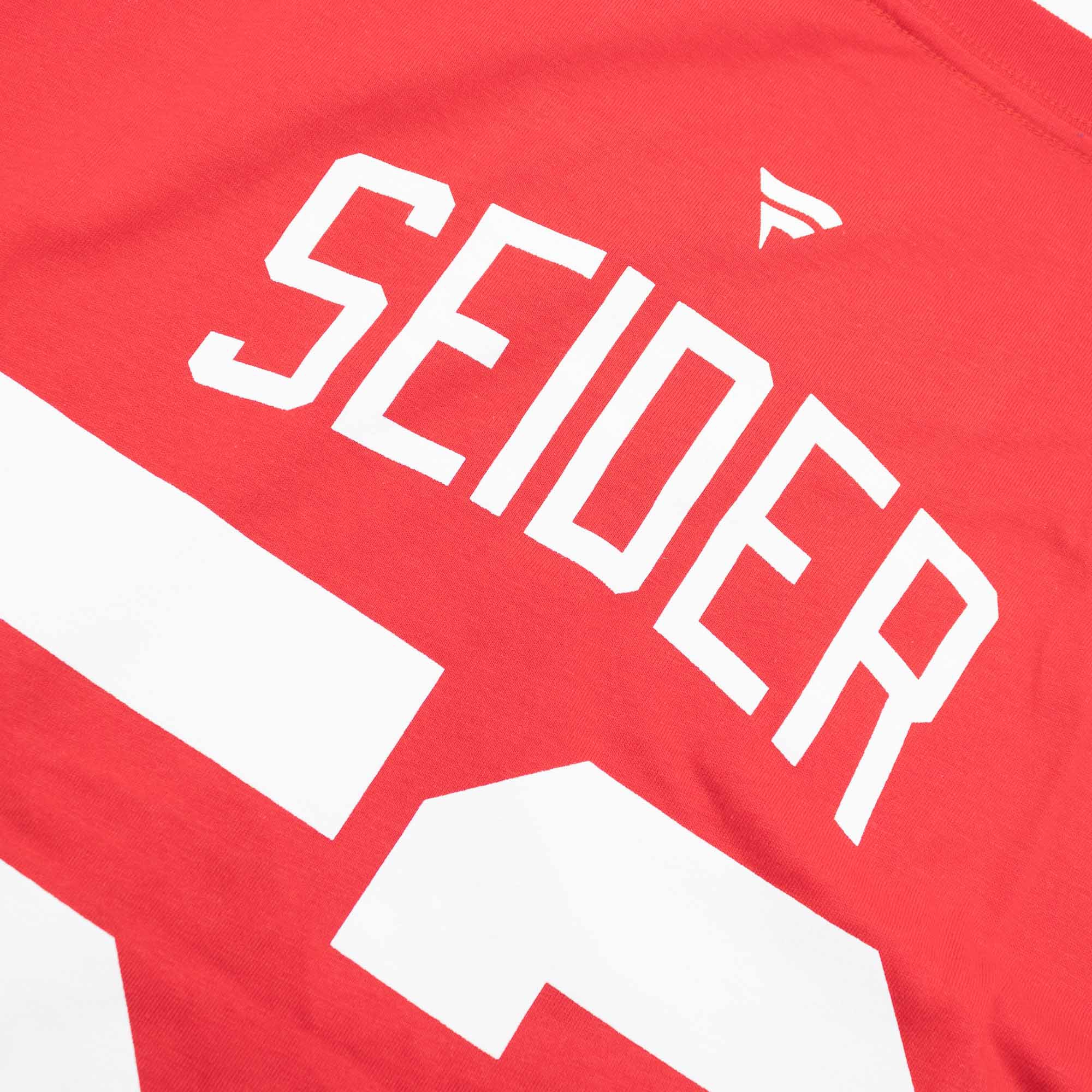 Moritz Seider #53 Detroit Red Wings Player NHL T-Shirt Rot