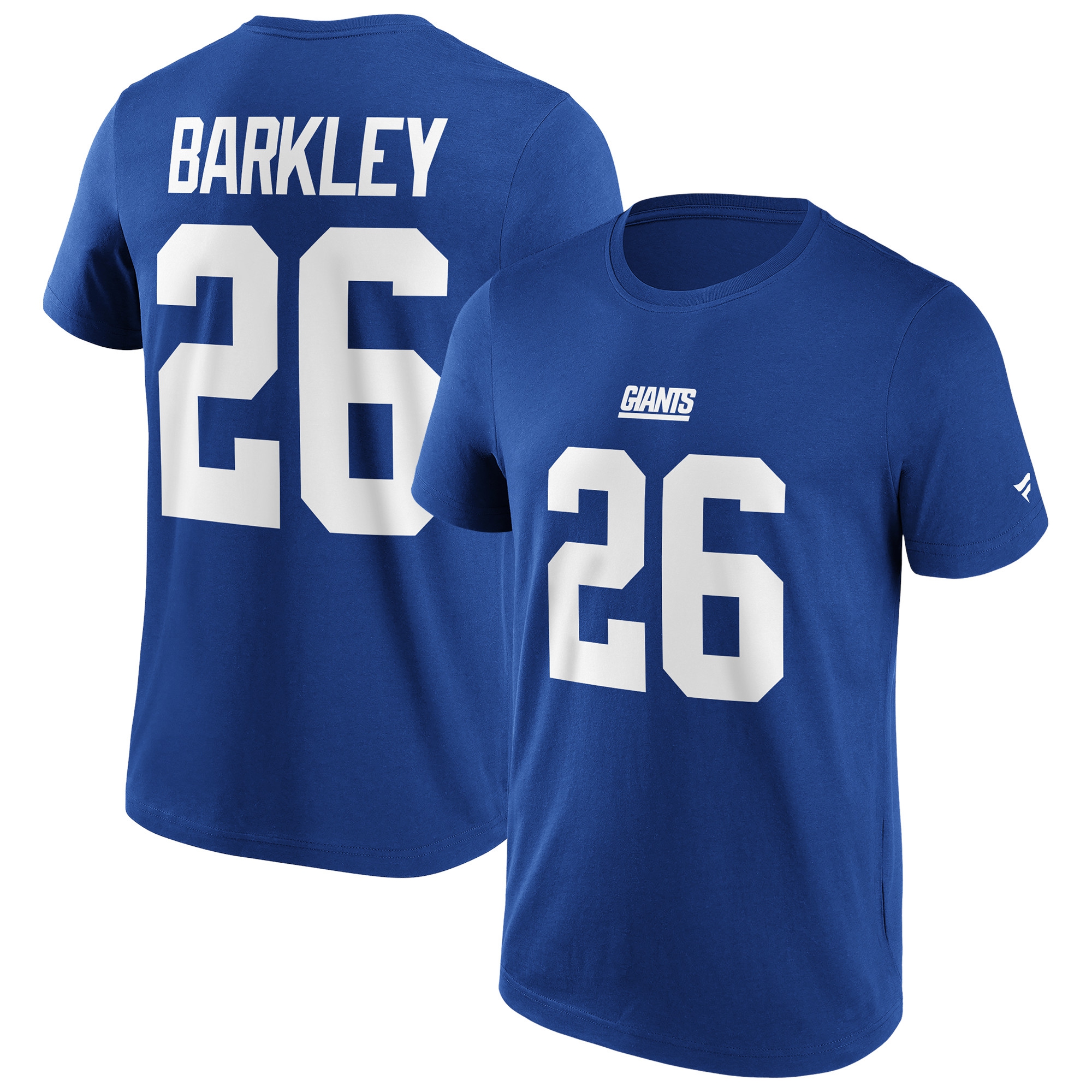Saquon Barkley #26 New York Giants Iconic Player NFL T-Shirt Blau