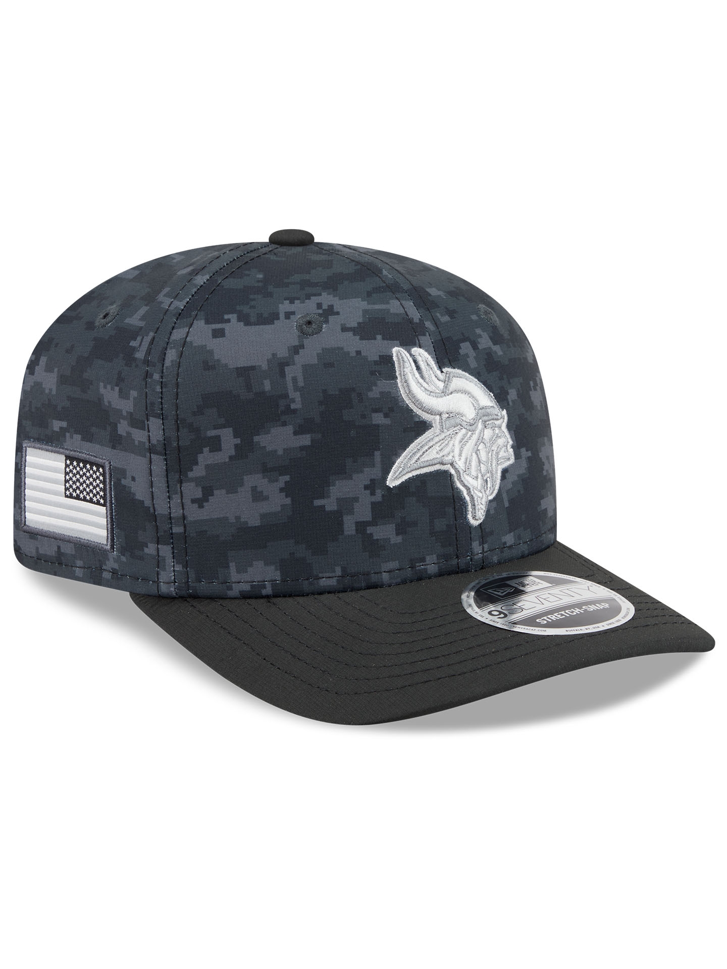Minnesota Vikings 2026 NFL Salute to Service 9SEVENTY Stretch-Snap Cap Schwarz