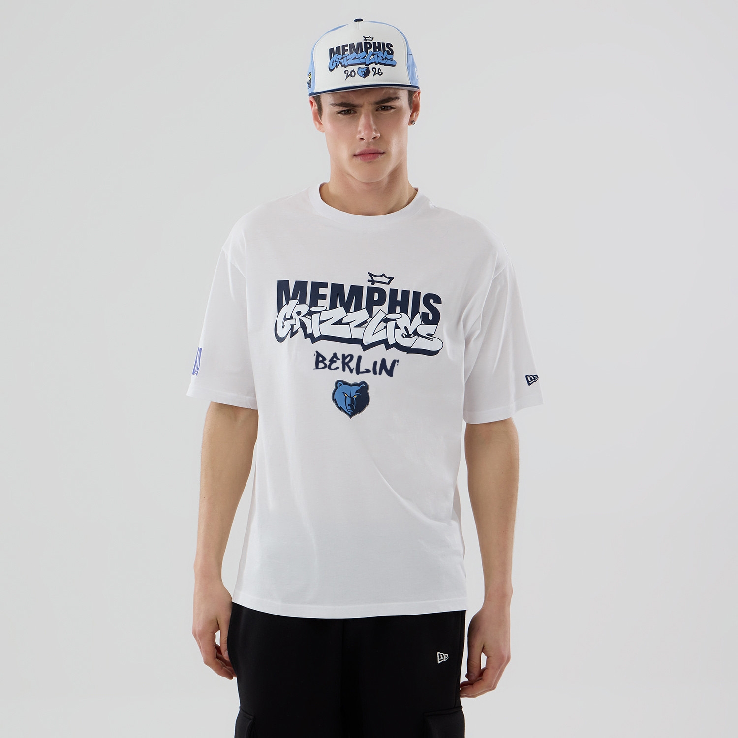 Memphis Grizzlies 2026 NBA Berlin Game Oversized T-Shirt Weiß