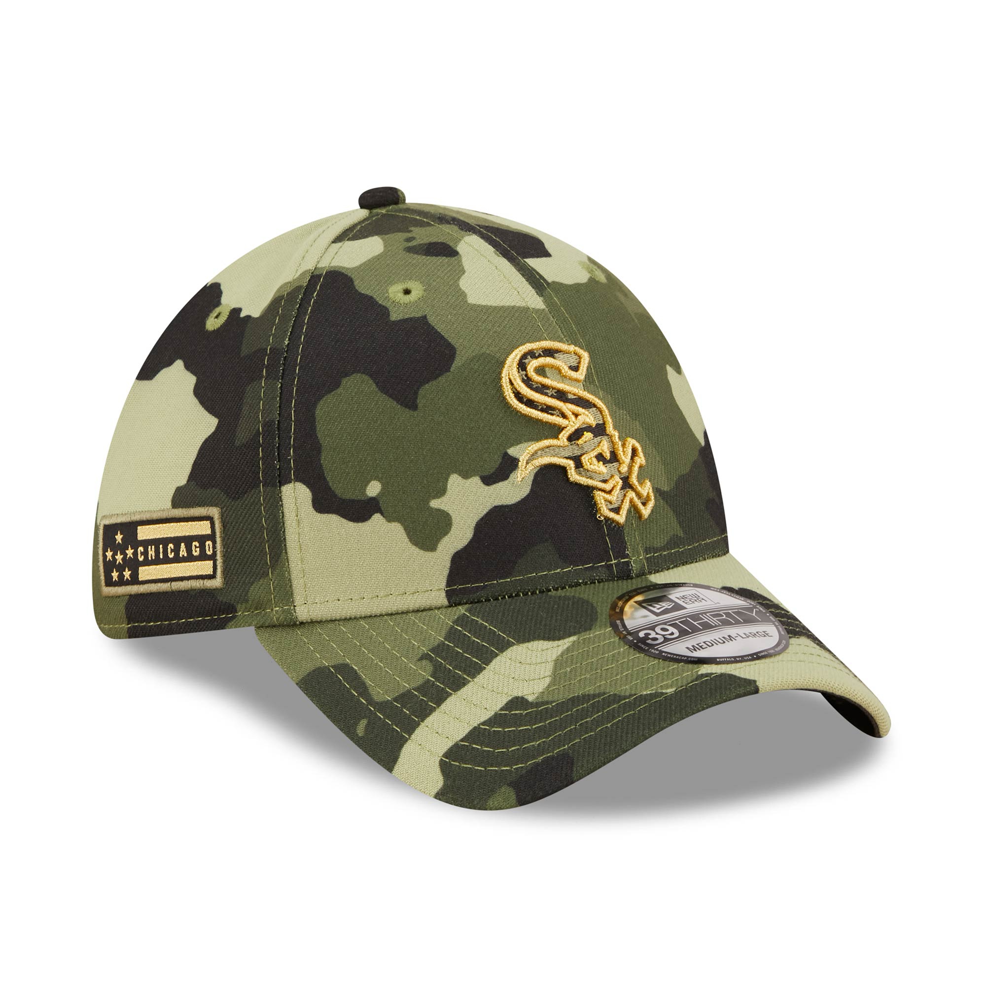 Chicago White Sox 2022 MLB Armed Forces New Era 39THIRTY Flex Cap
