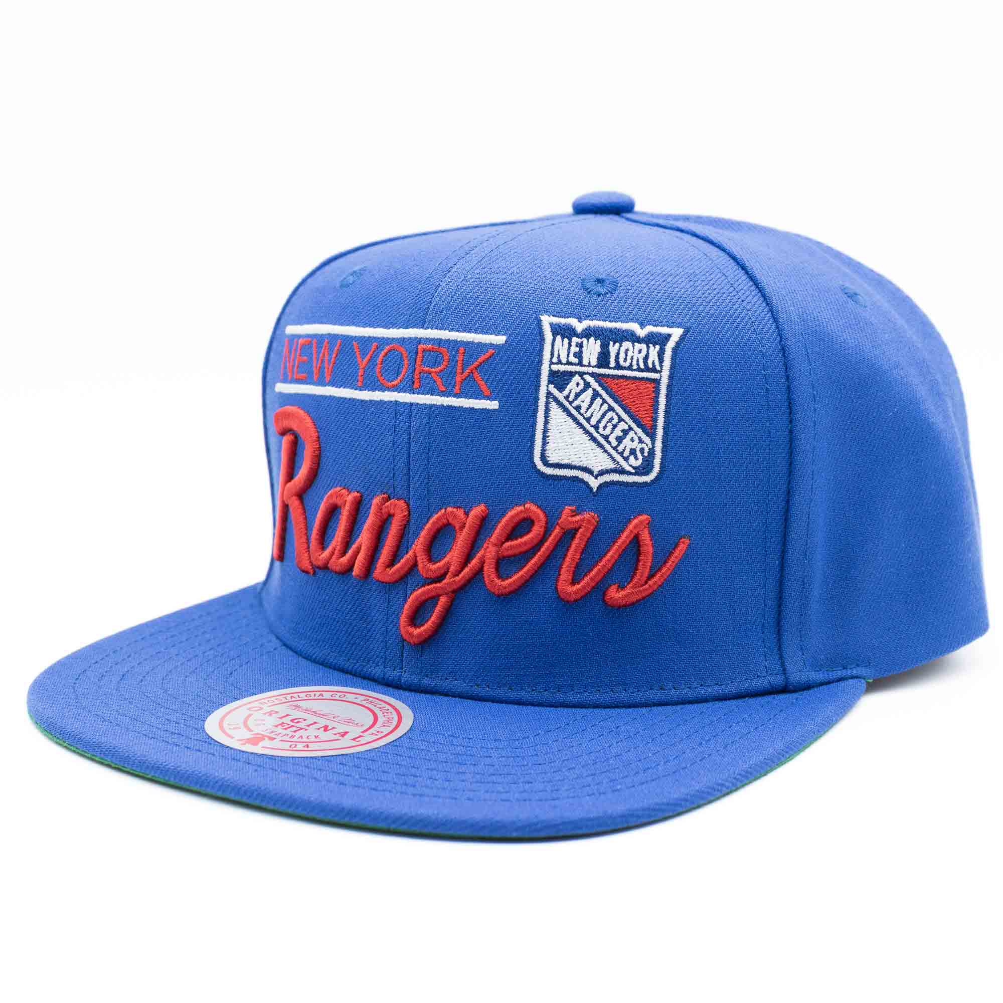 New York Rangers Retro Lock Up Mitchell & Ness Snapback NHL Cap Blau