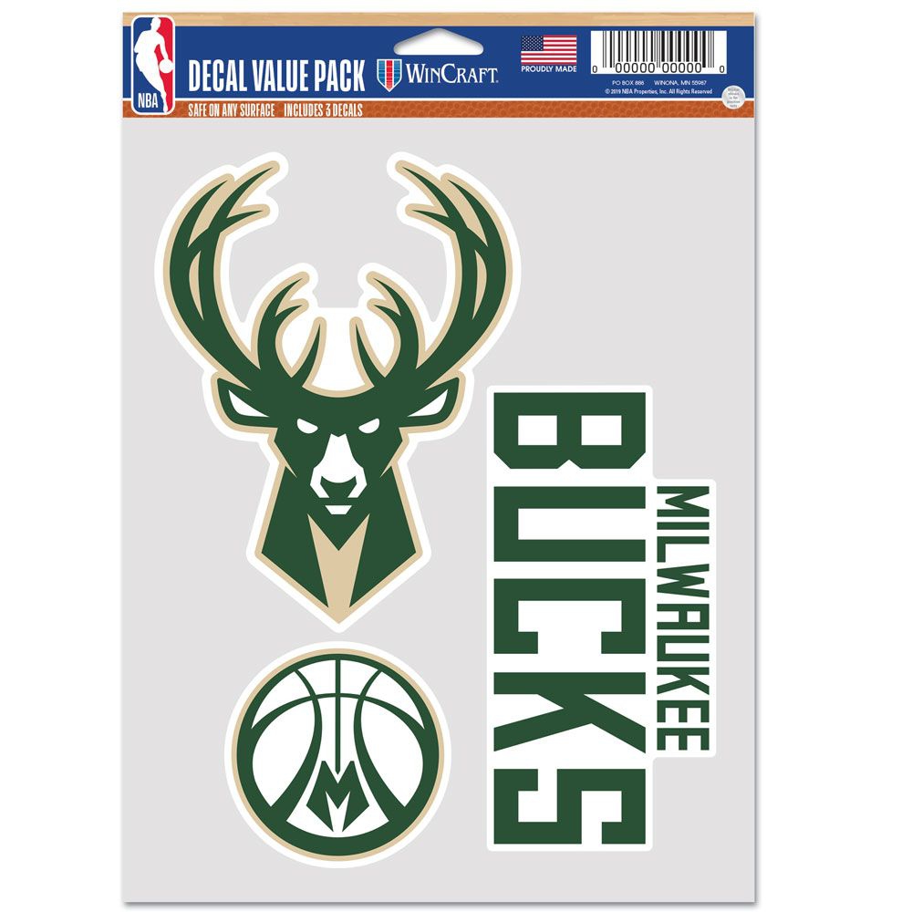 Milwaukee Bucks Multi-Use NBA Aufkleber-Set (3 Stk.)