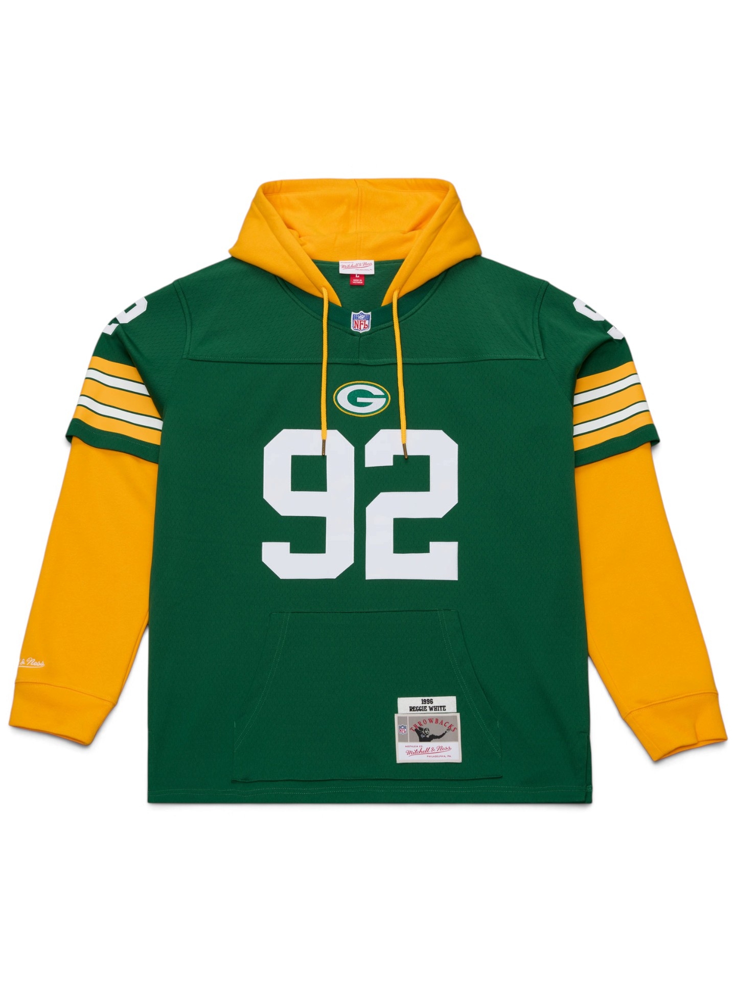 Reggie White #92 Green Bay Packers 1996 NFL Jersey Hoodie