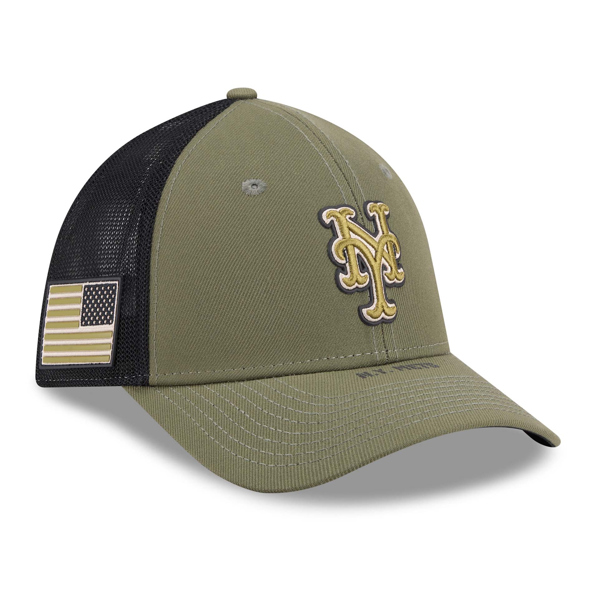 New York Mets 2026 MLB Armed Forces 39THIRTY M-Crown Flex Cap Oliv