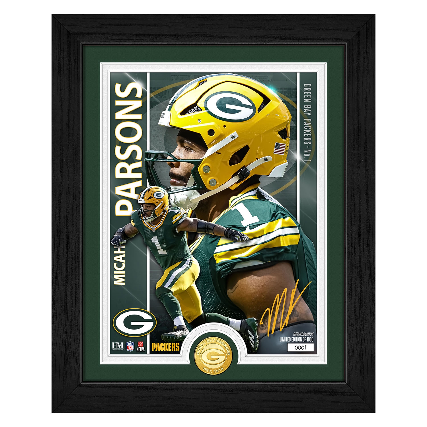 Micah Parsons Green Bay Packers Artist Proof Bronze Coin NFL Bild