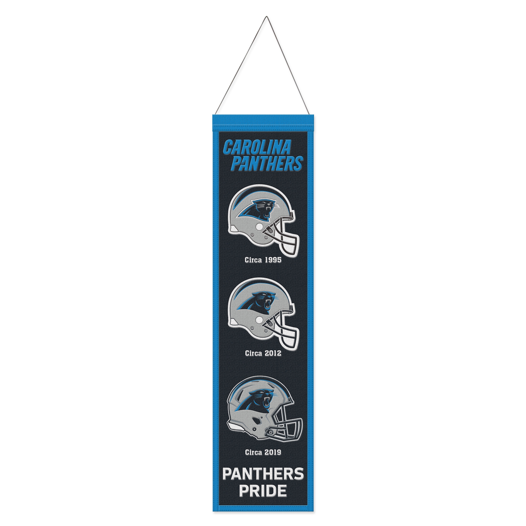 Carolina Panthers Logo Evolution NFL Wool Banner