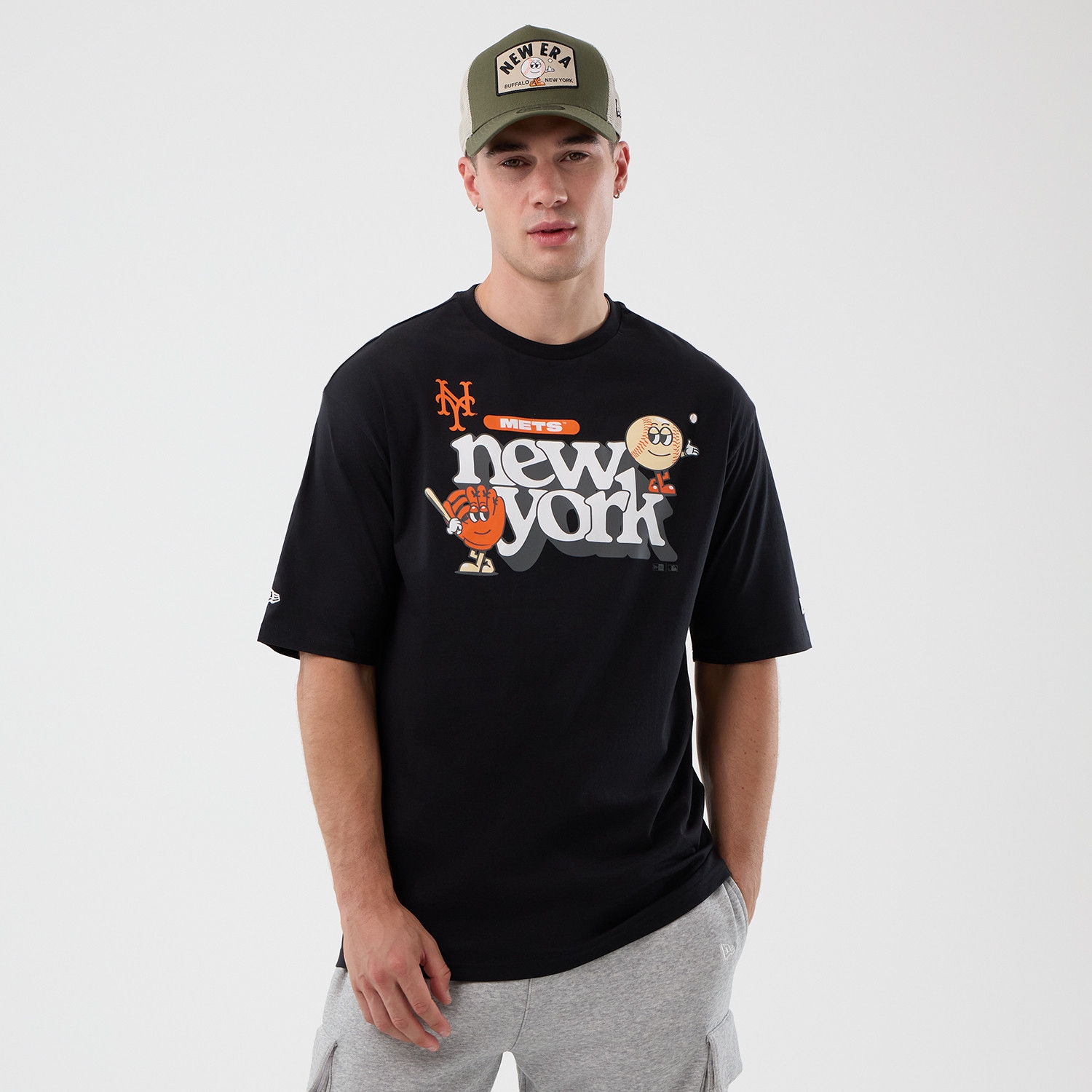 New York Mets Icon Graphic MLB T-Shirt Schwarz