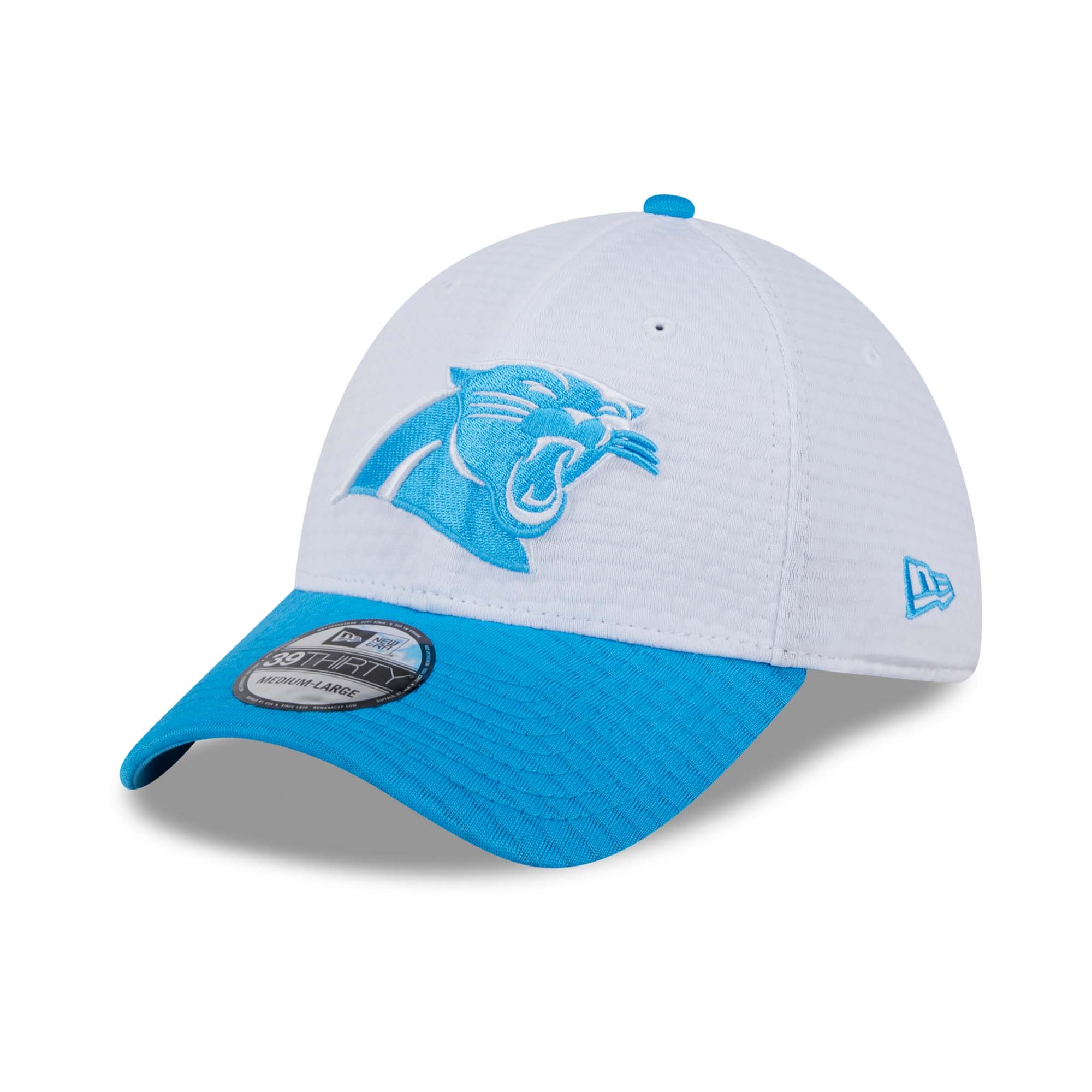 Carolina Panthers 2024 NFL Training Camp New Era 39THIRTY Flex Cap Weiß