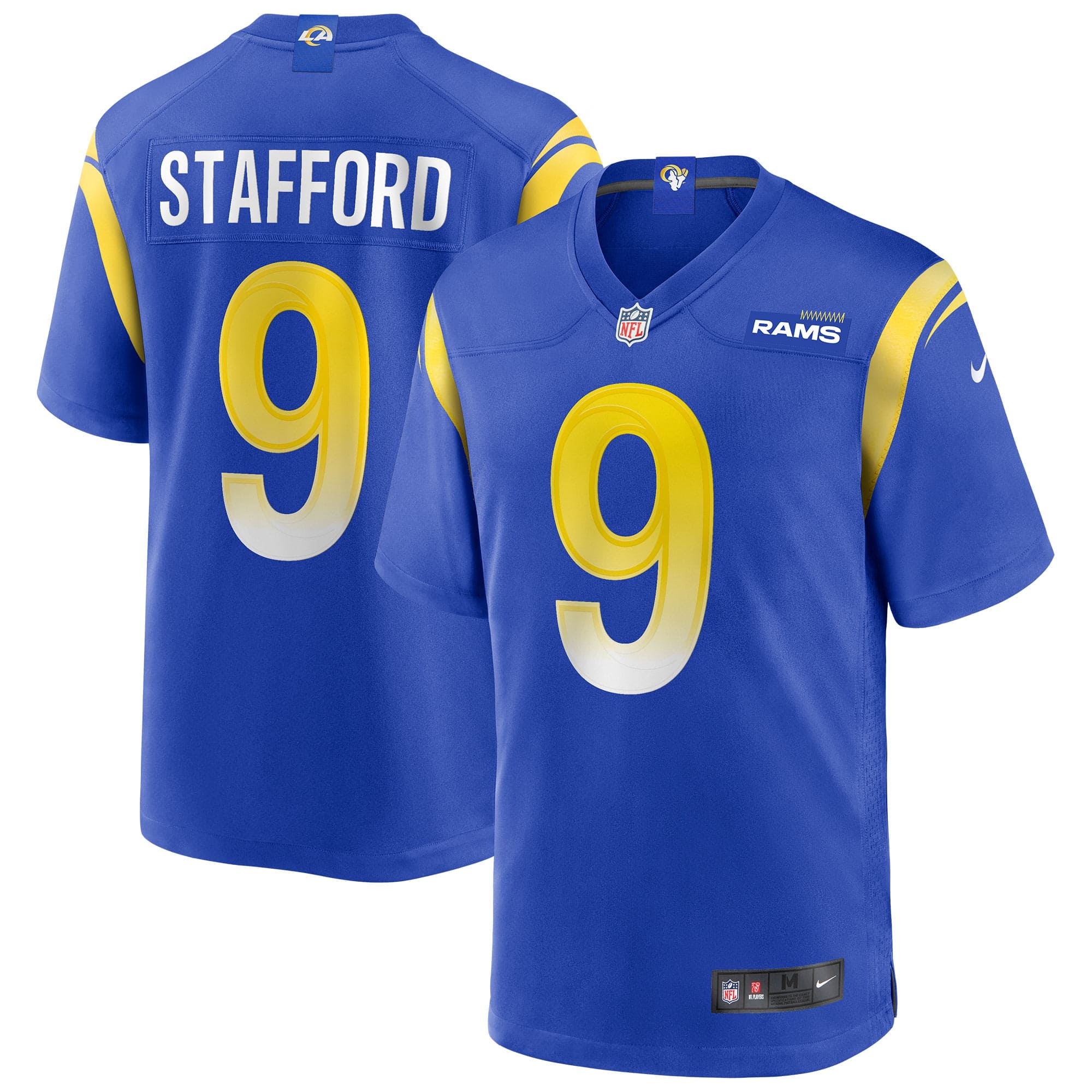 Matthew Stafford #9 Los Angeles Rams Nike Game NFL Football Trikot Blau