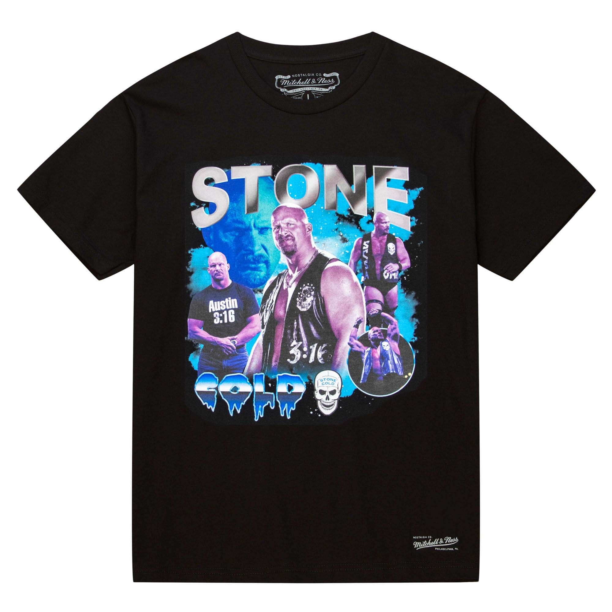 Stone Cold Steve Austin Icy Mitchell & Ness WWE Legend T-Shirt Schwarz