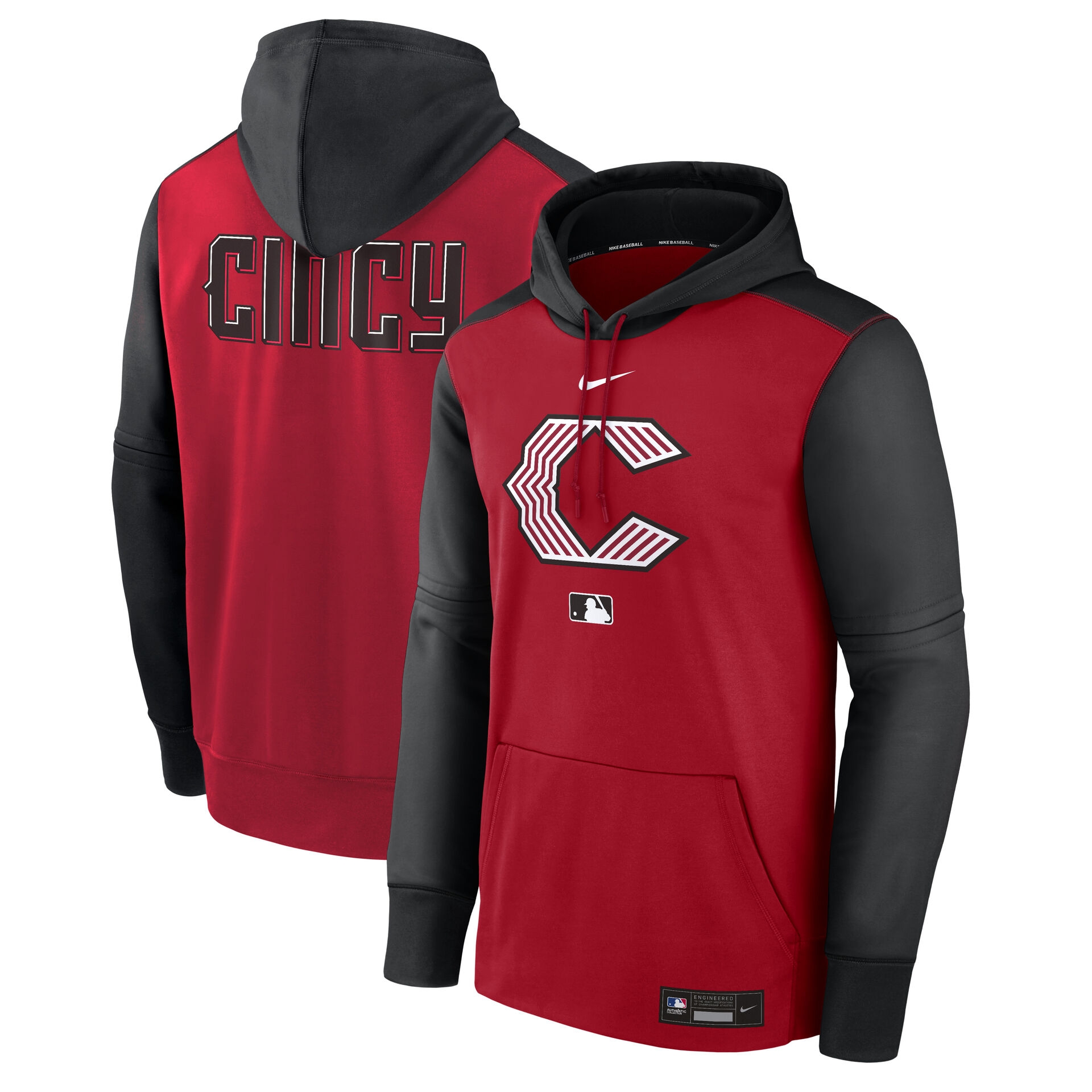 Cincinnati Reds City Connect 2026 MLB Authentic Therma Hoodie Rot